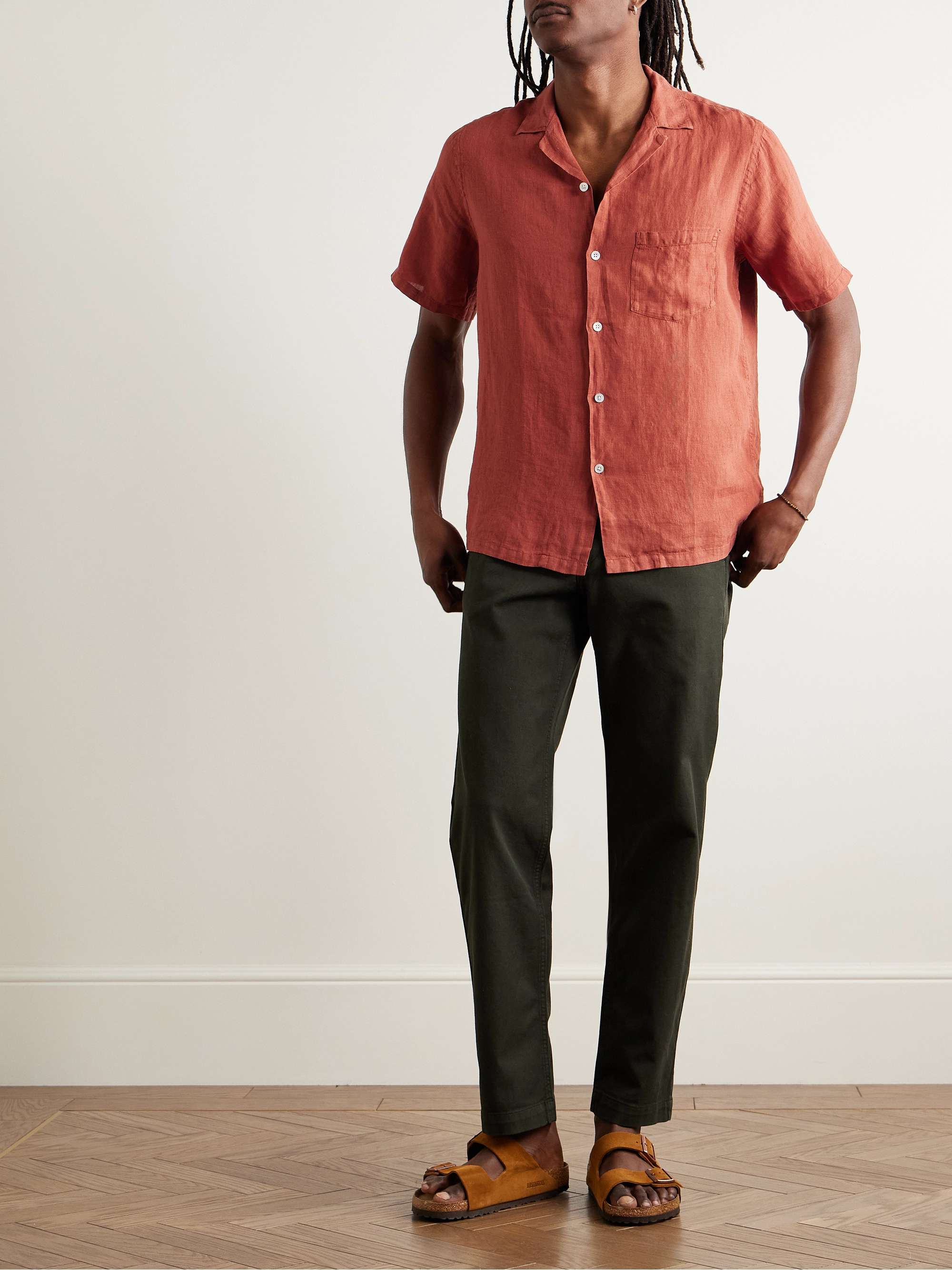 PORTUGUESE FLANNEL Camp-Collar Linen Shirt
