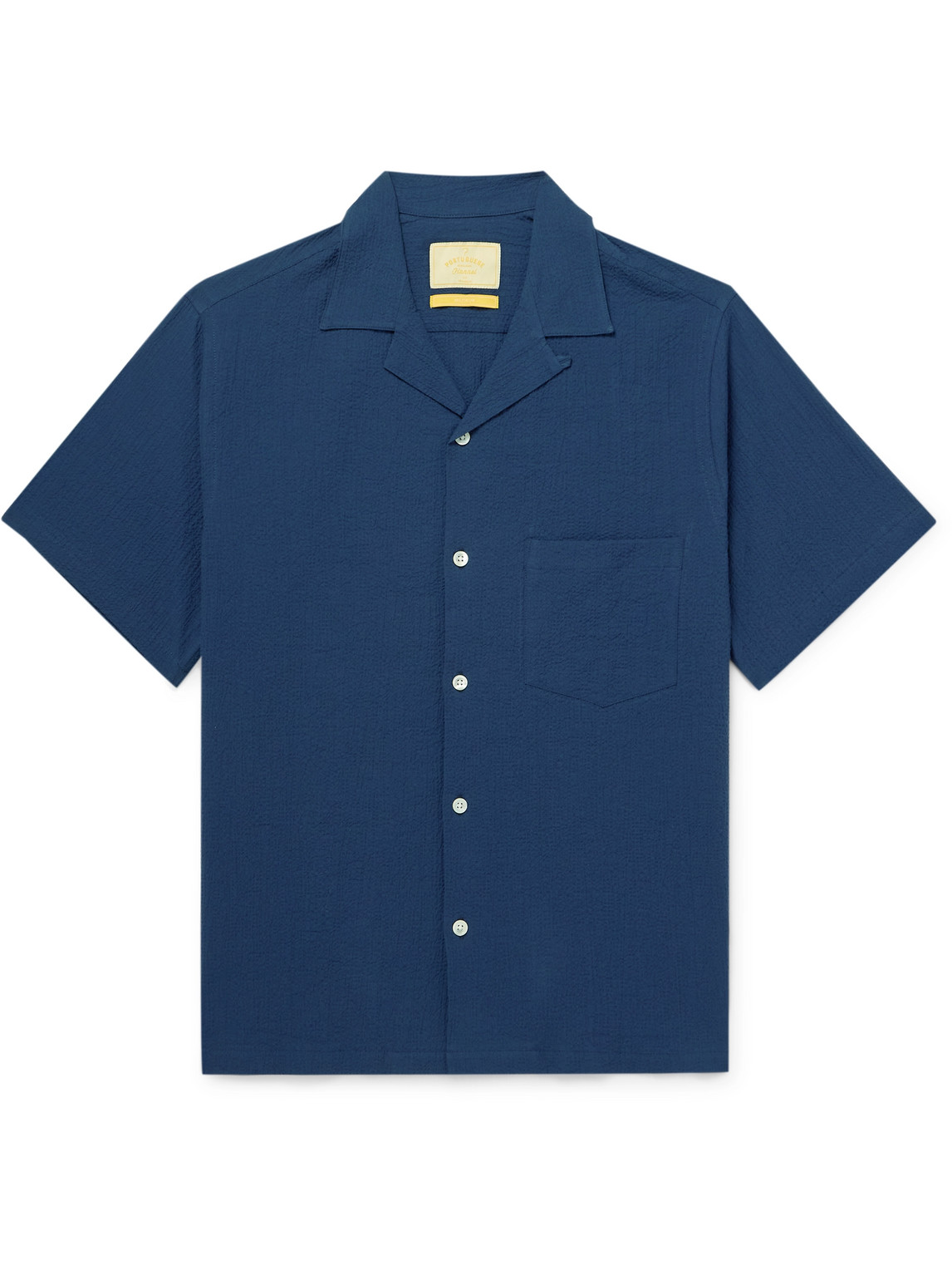 Portuguese Flannel – Flamé Convertible-Collar Cotton-Blend Seersucker Shirt