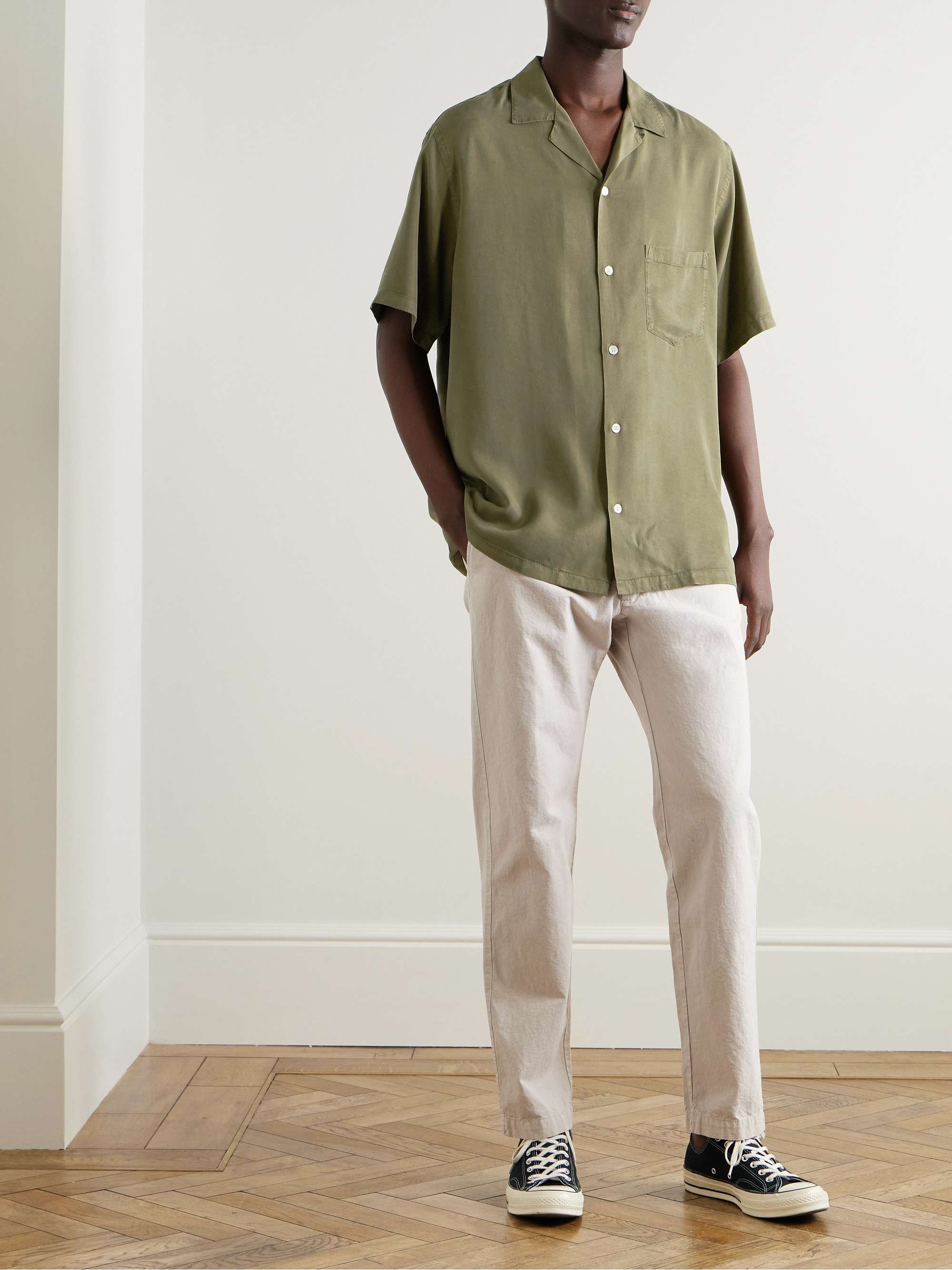 PORTUGUESE FLANNEL Camp-Collar TENCEL™ Lyocell Shirt