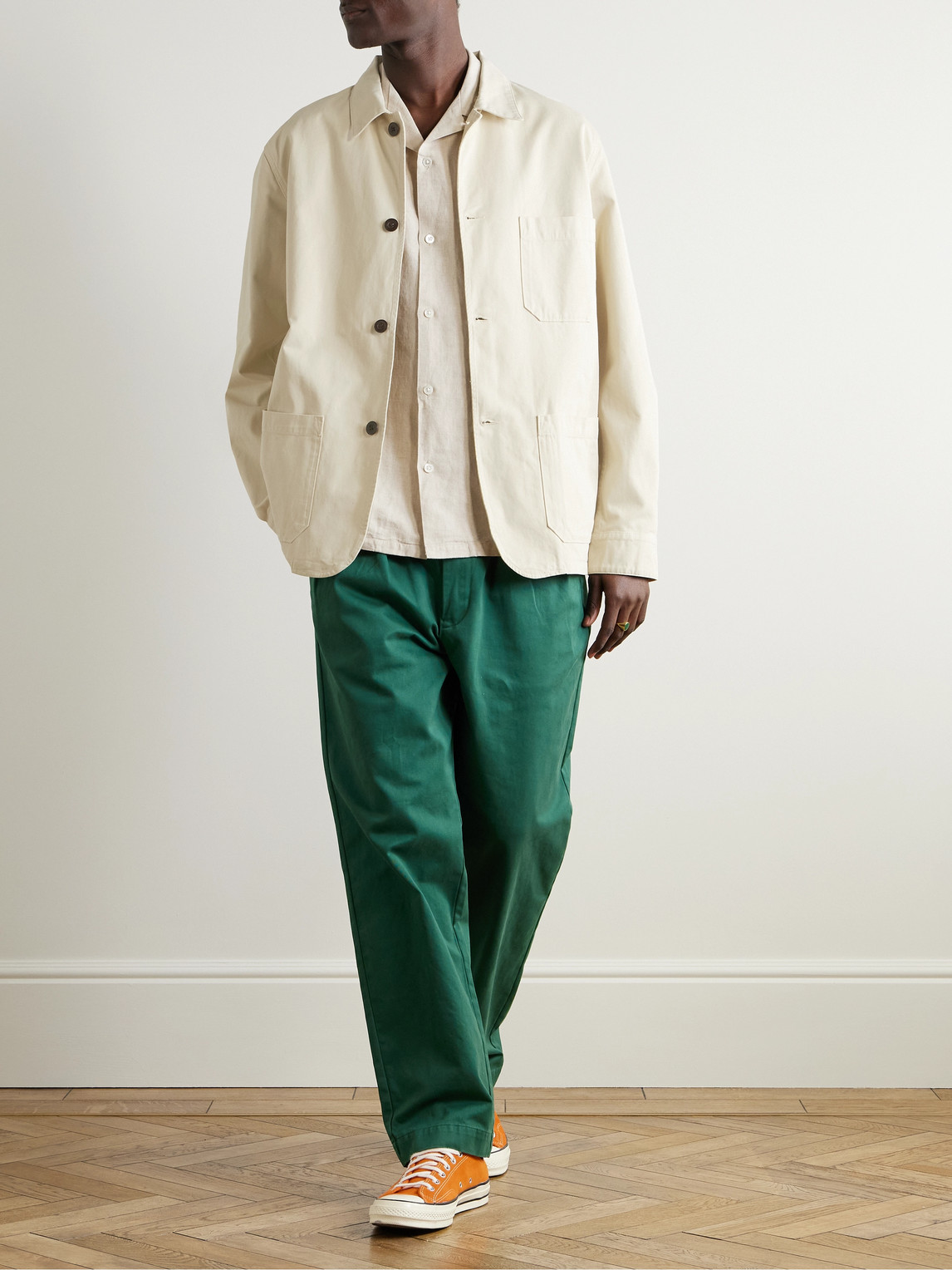 Portuguese Flannel Labura Cotton-twill Overshirt In Neutrals