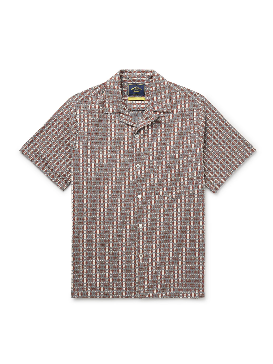 Portuguese Flannel – Convertible-Collar Cotton-Blend Jacquard Shirt