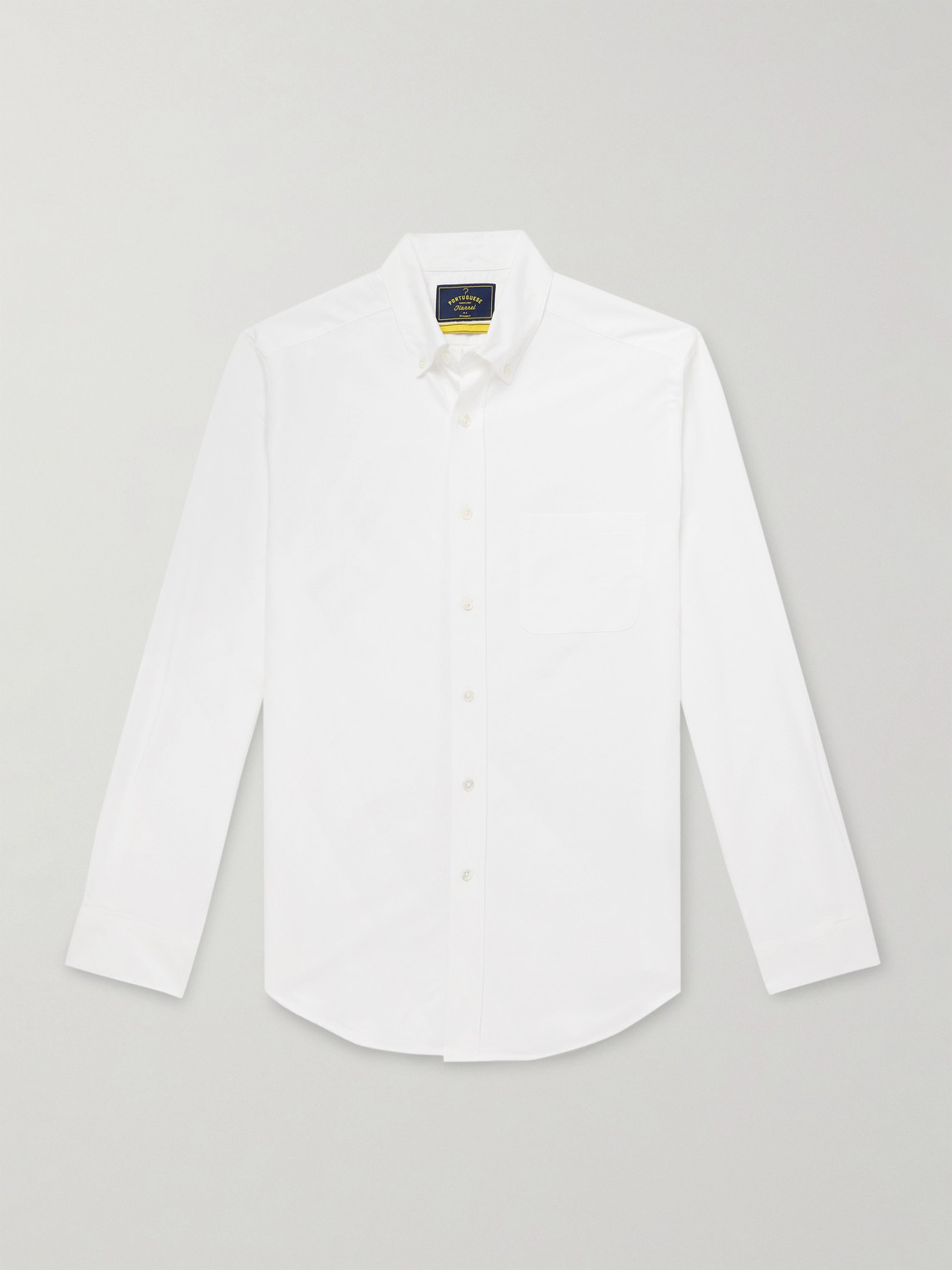 Portuguese Flannel Belavista Button-down Collar Cotton Oxford Shirt In White