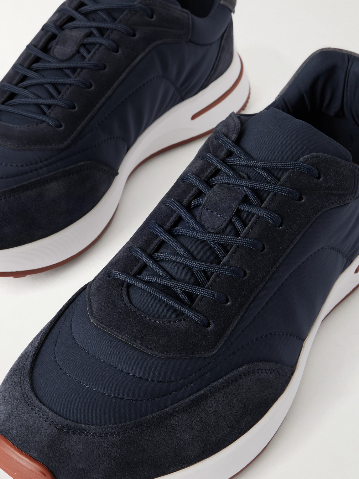 Loro Piana Weekend Walk Storm System® Suede-trimmed Shell Sneakers In Blue