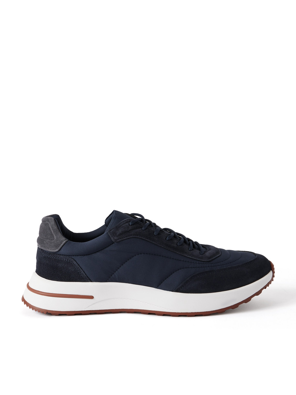 Loro Piana Weekend Walk Storm System® Suede-trimmed Shell Sneakers In Blue