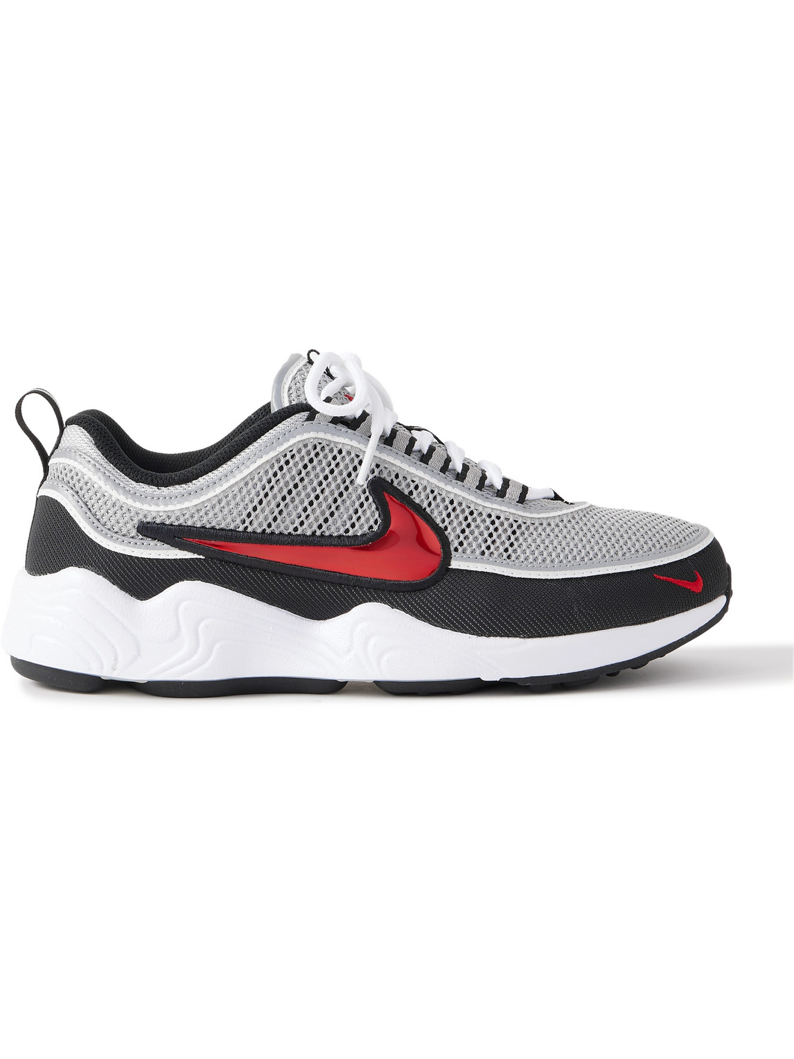 Nike Air Zoom Spiridon Rubber-trimmed Mesh Trainers In Silver