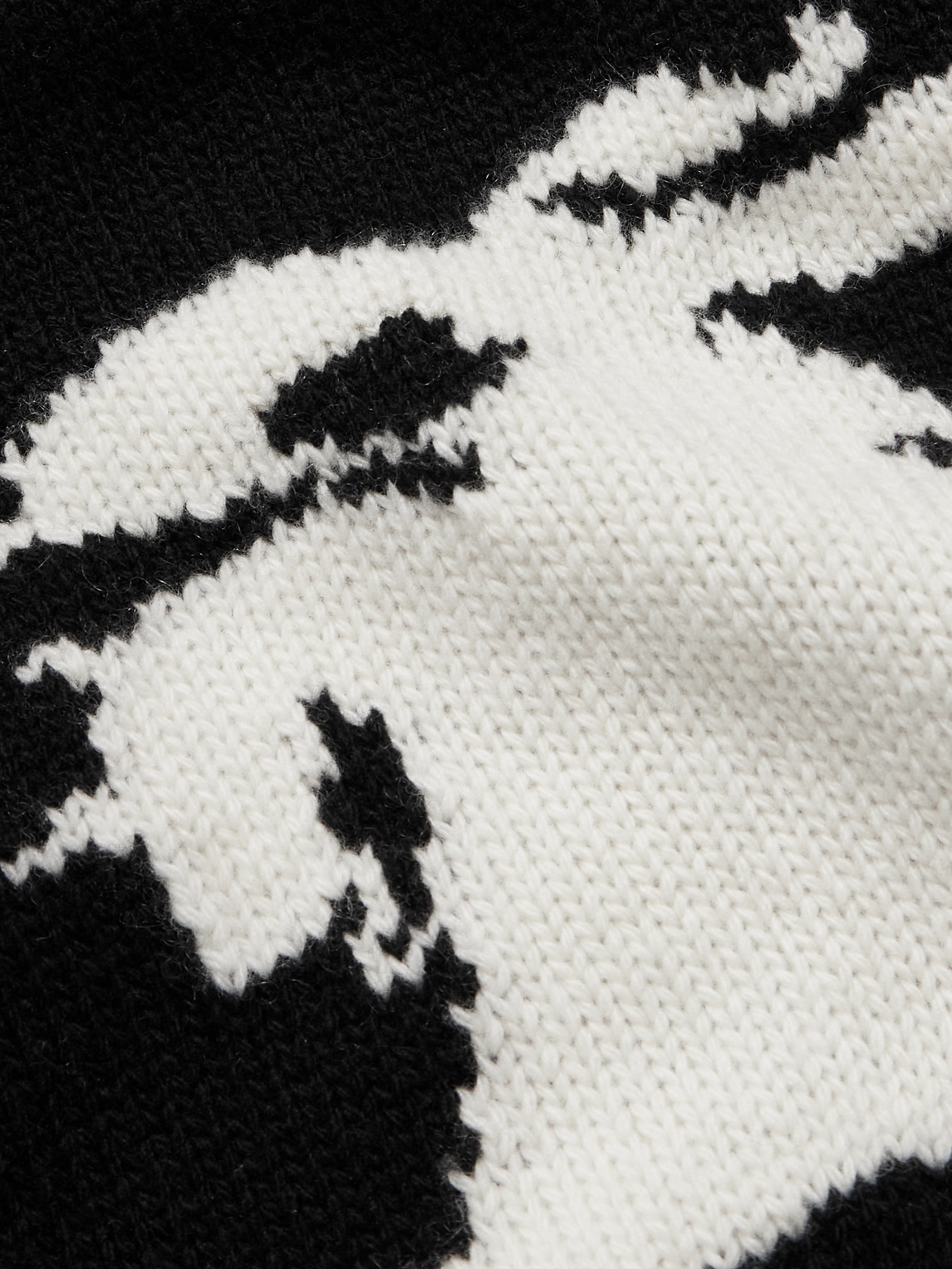 Shop Burberry Logo-jacquard Wool And Cashmere-blend Sweater In Black