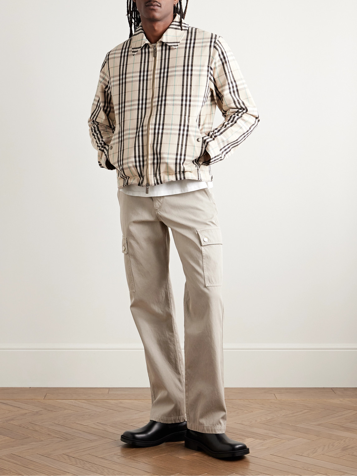 Burberry Straight-leg Garment-dyed Cotton-twill Cargo Trousers In Heron