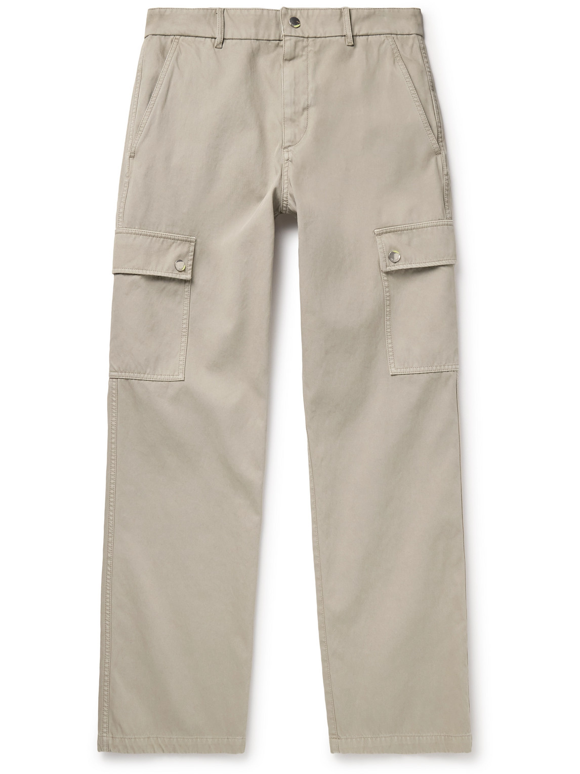 Burberry Straight-leg Garment-dyed Cotton-twill Cargo Trousers In Heron