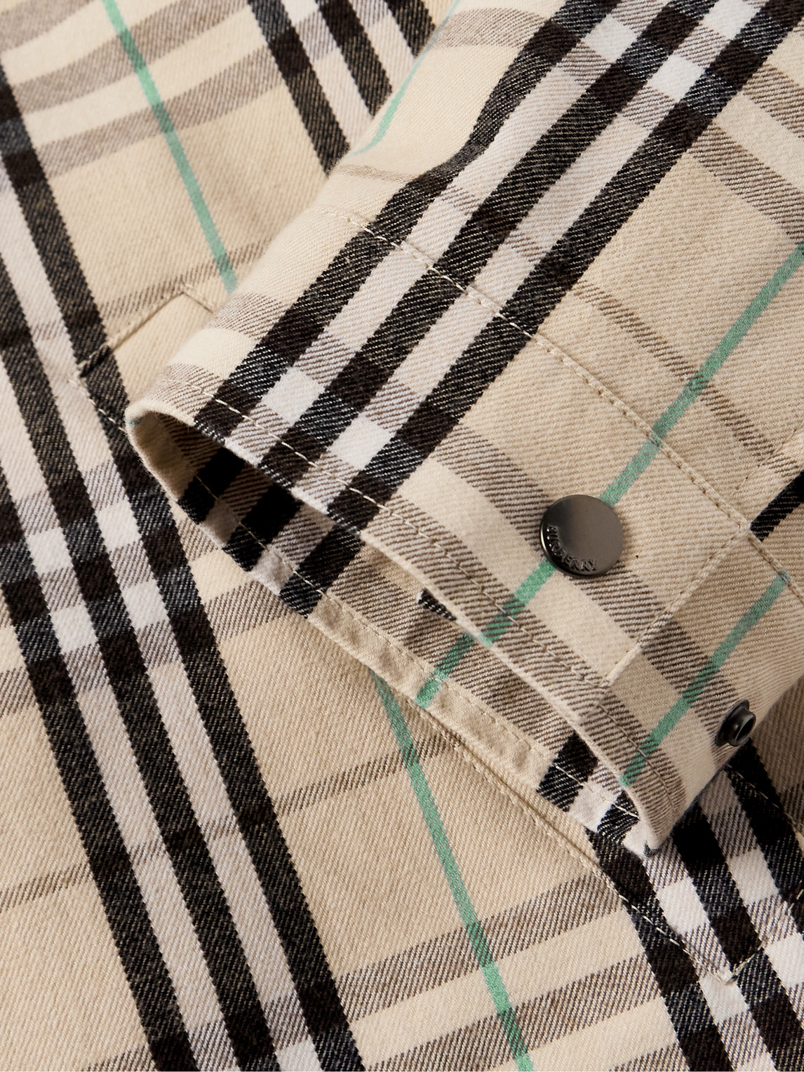 Shop Burberry Checked Cotton-flannel Harrington Jacket In Neutrals
