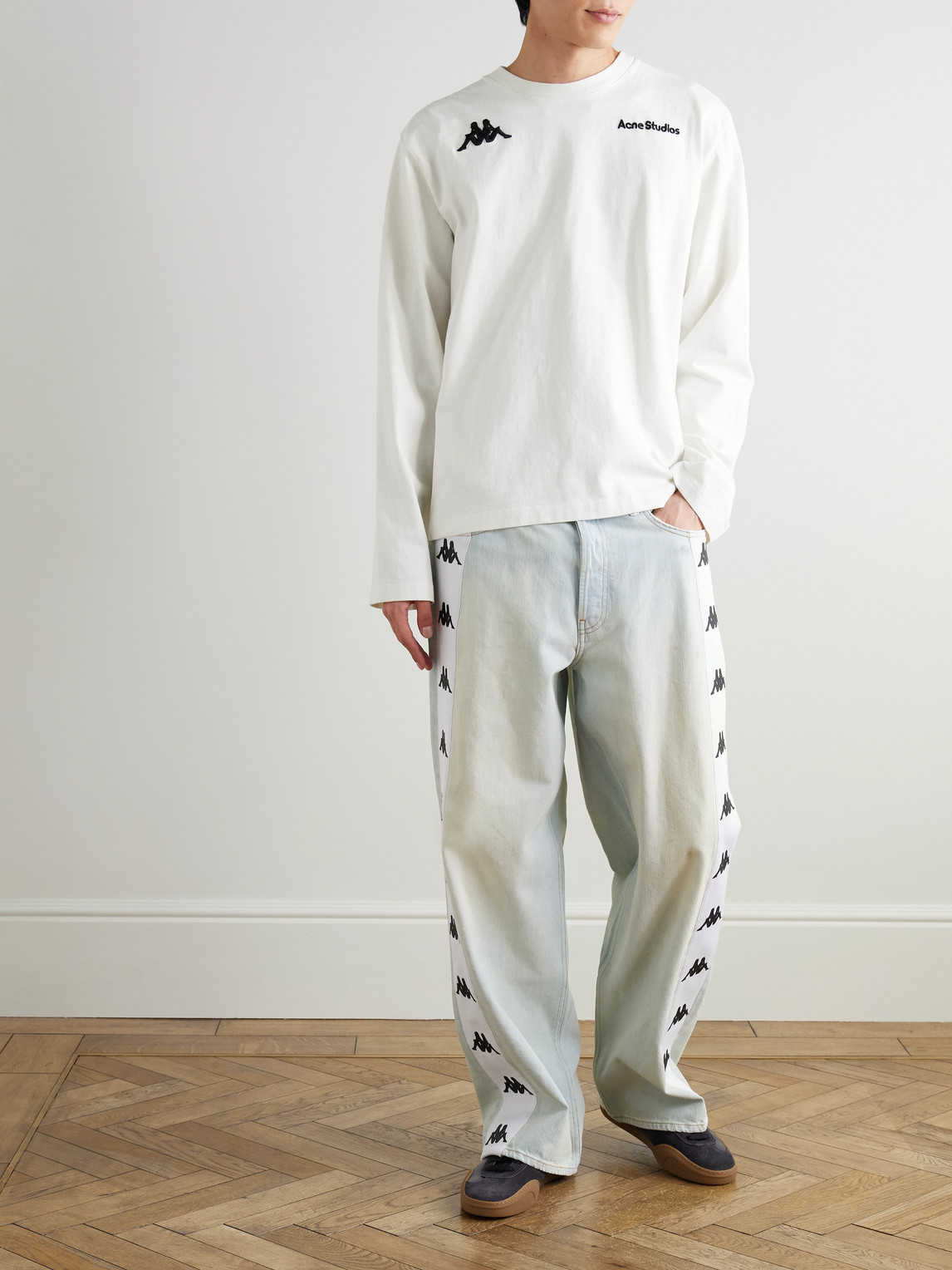 Acne Studios X Kappa Logo T-shirt In White