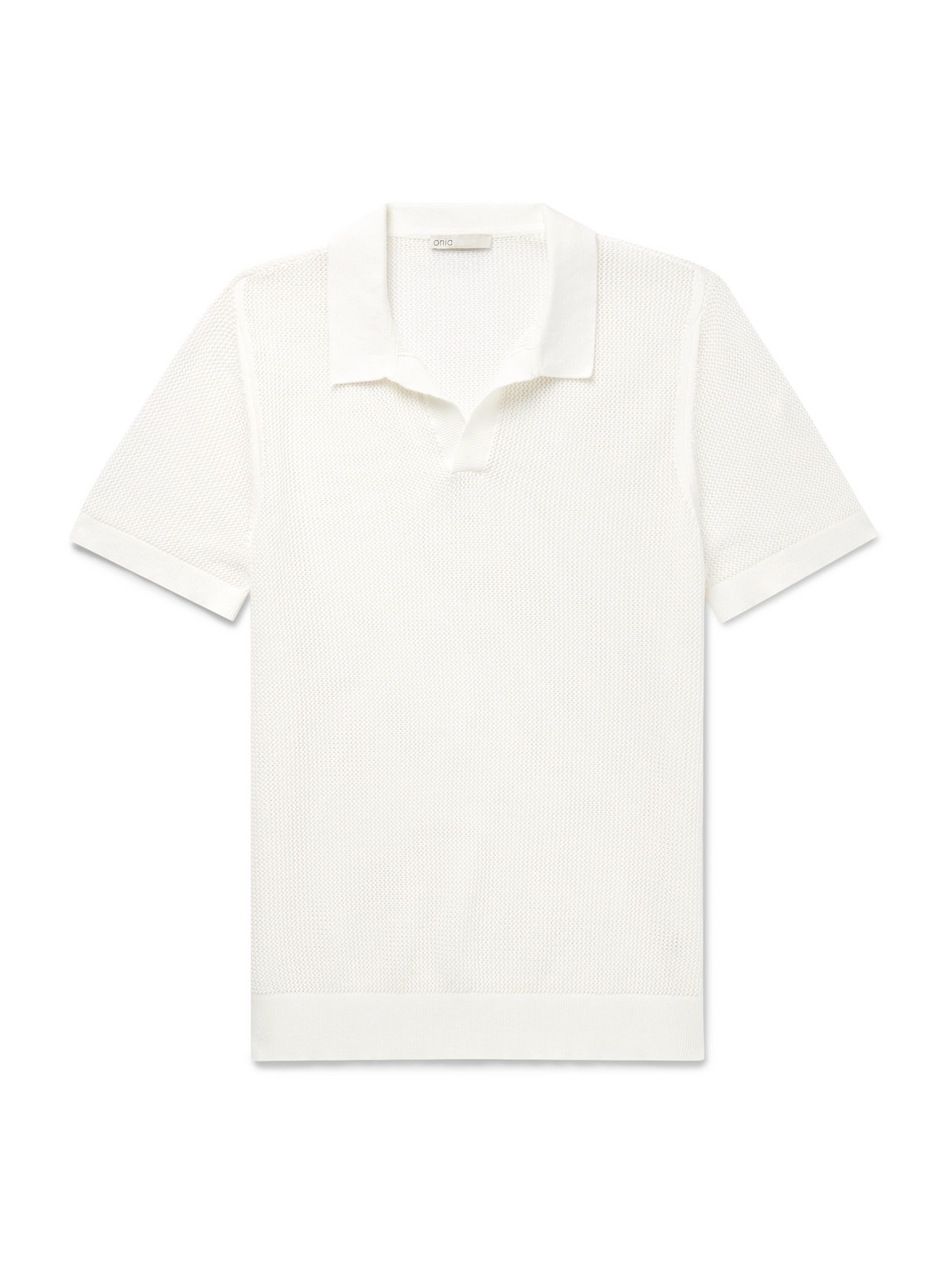 Johnny Crocheted Cotton-Blend Polo Shirt
