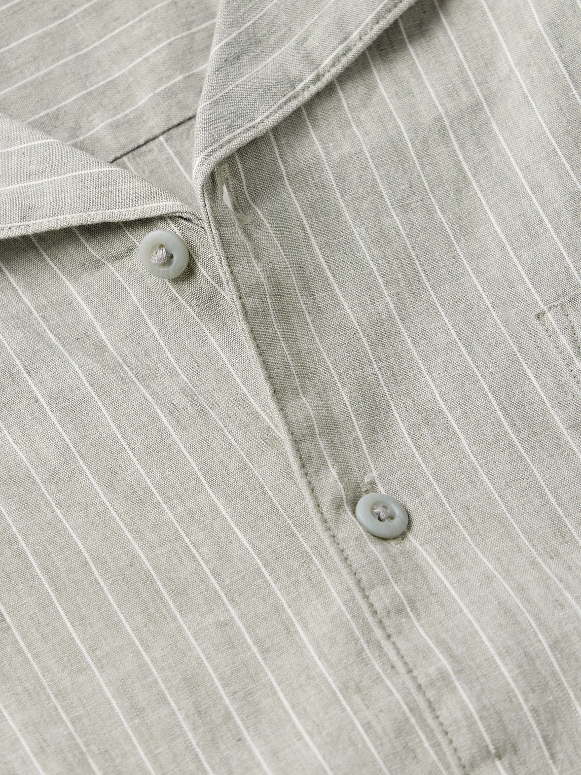 Onia Vacation Camp-collar Striped Linen-blend Shirt