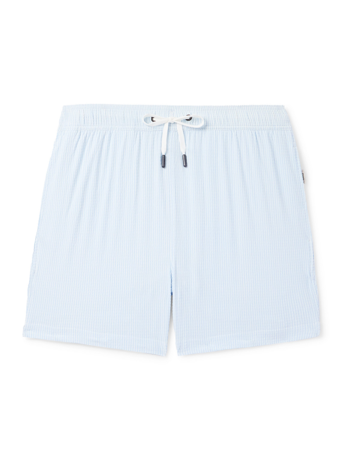 Charles Slim-Fit Short-Length Striped Seersucker Swim Shorts