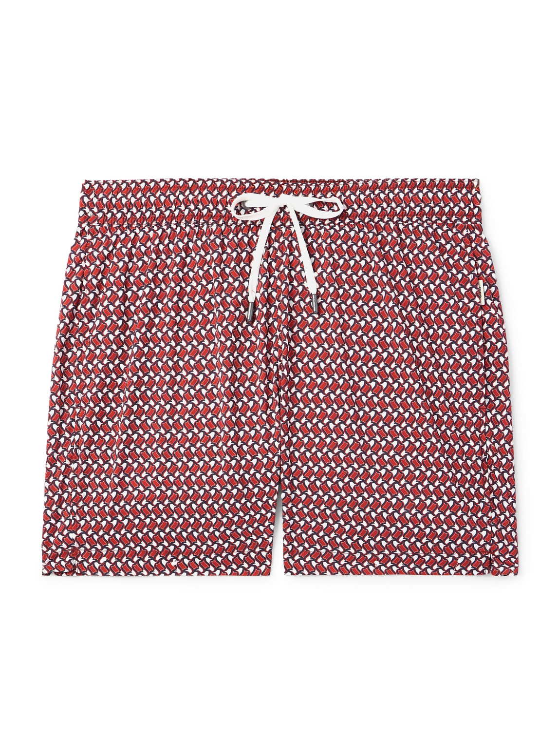 Slim-Fit Mid-Length Printed Swim Shorts