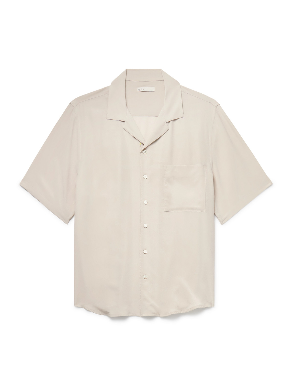 Vacation Camp-Collar Silk-Crepe Shirt