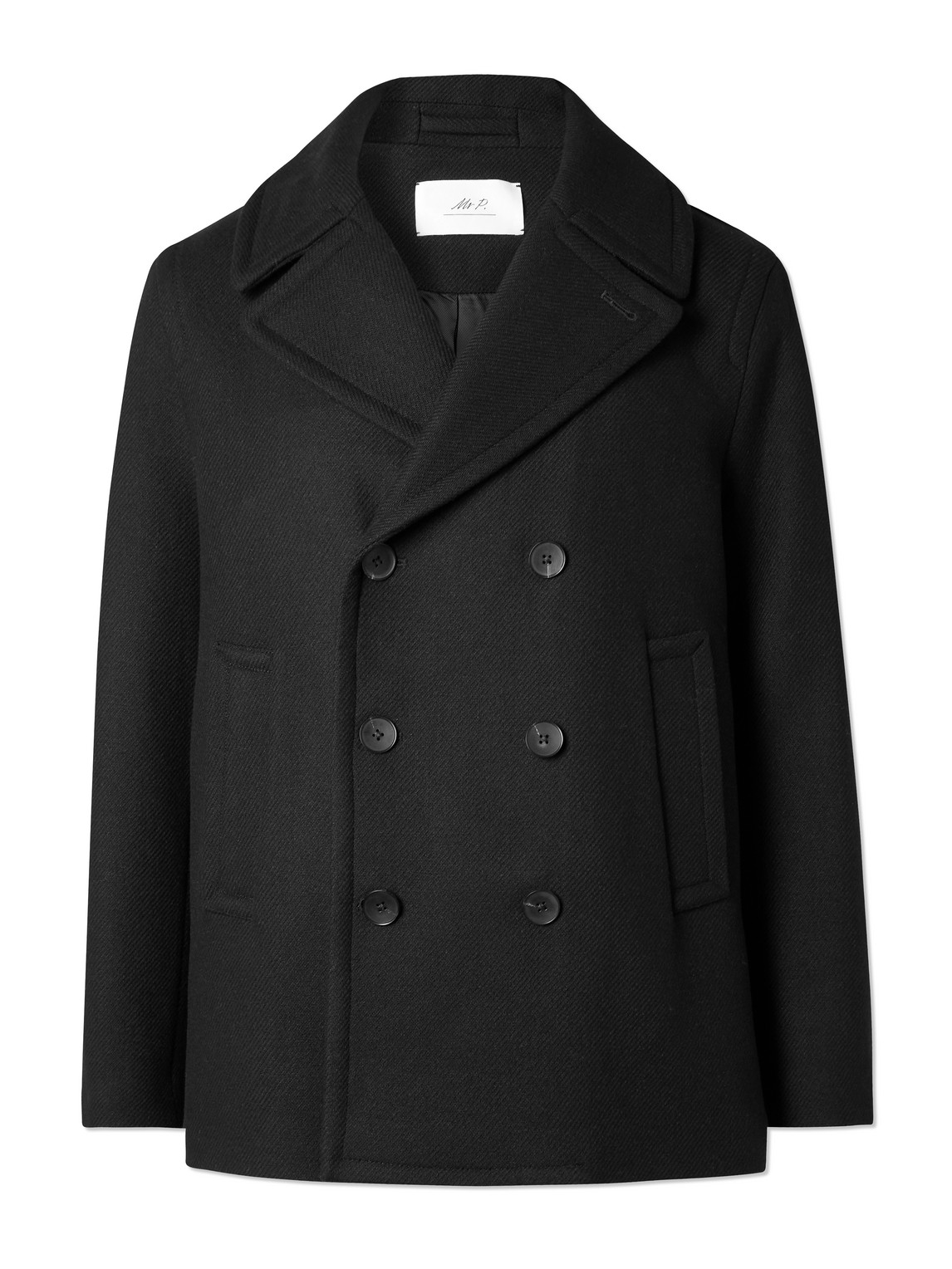 Wool-Blend Twill Peacoat