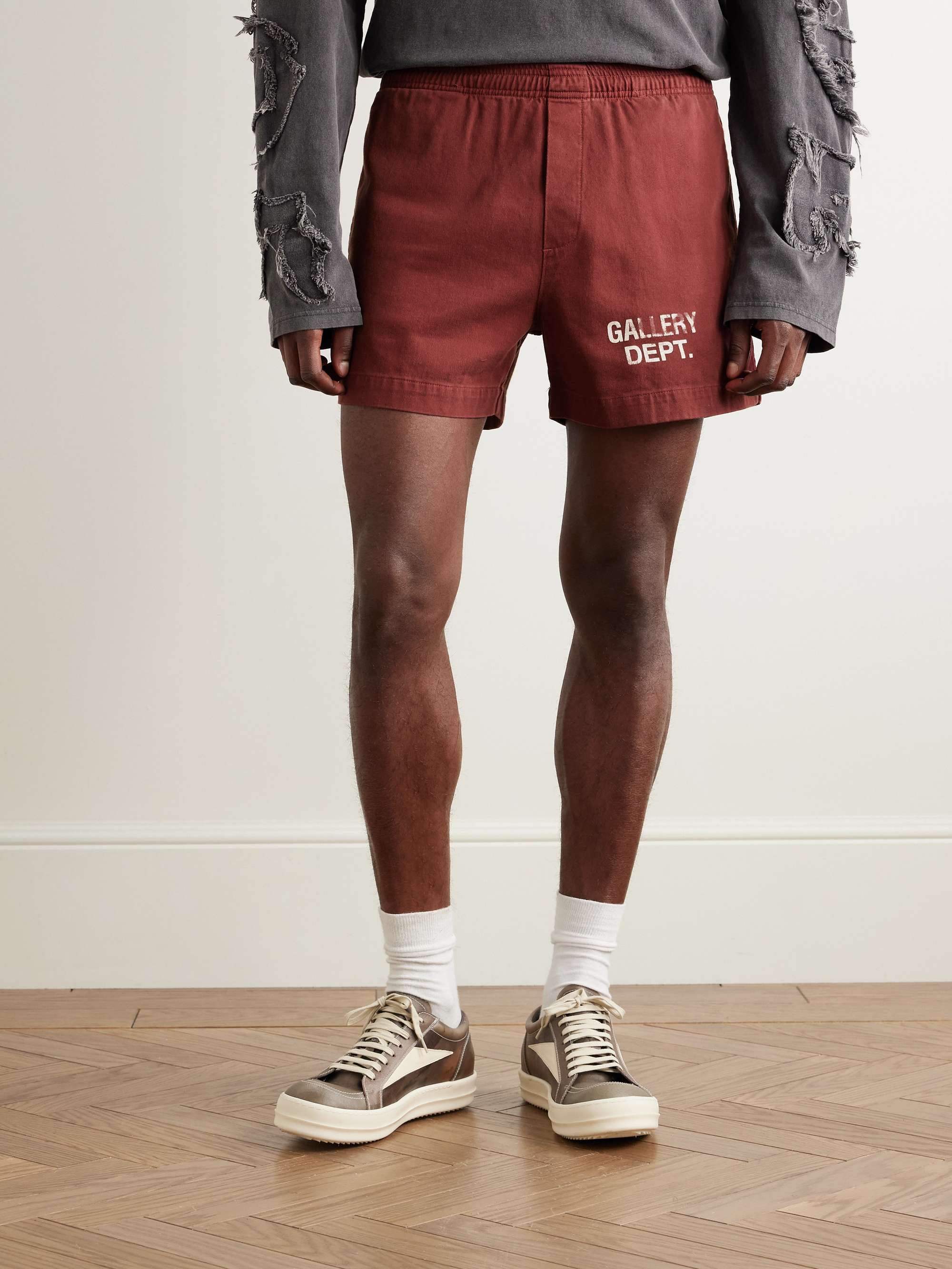 GALLERY DEPT. Zuma Straight-Leg Logo-Print Cotton-Jersey Shorts