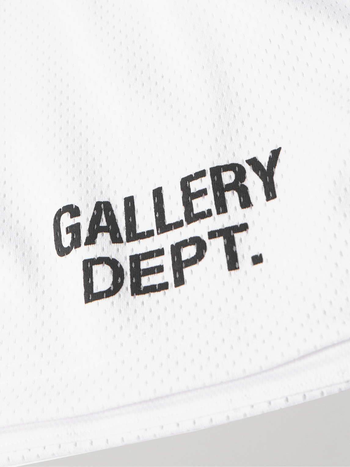 Shop Gallery Dept. Venice Court Wide-leg Logo-print Webbing-trimmed Mesh Shorts In White