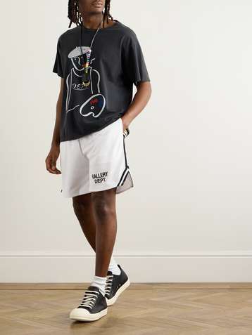 Gallery Dept Classic Logo Print Street Shorts For Men – Cotton Sports Shorts – Gray – S To XL