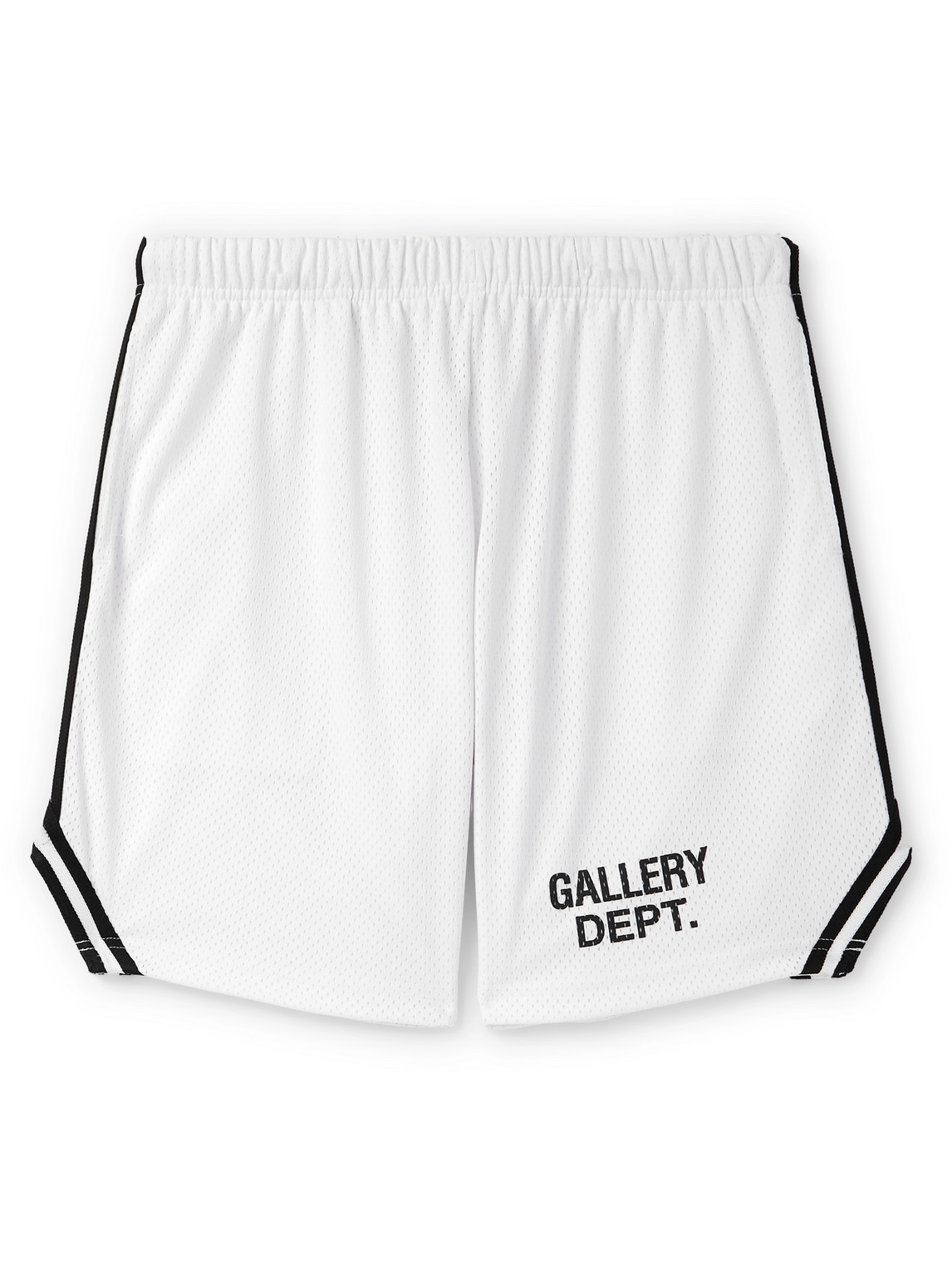 Shop Gallery Dept. Venice Court Wide-leg Logo-print Webbing-trimmed Mesh Shorts In White