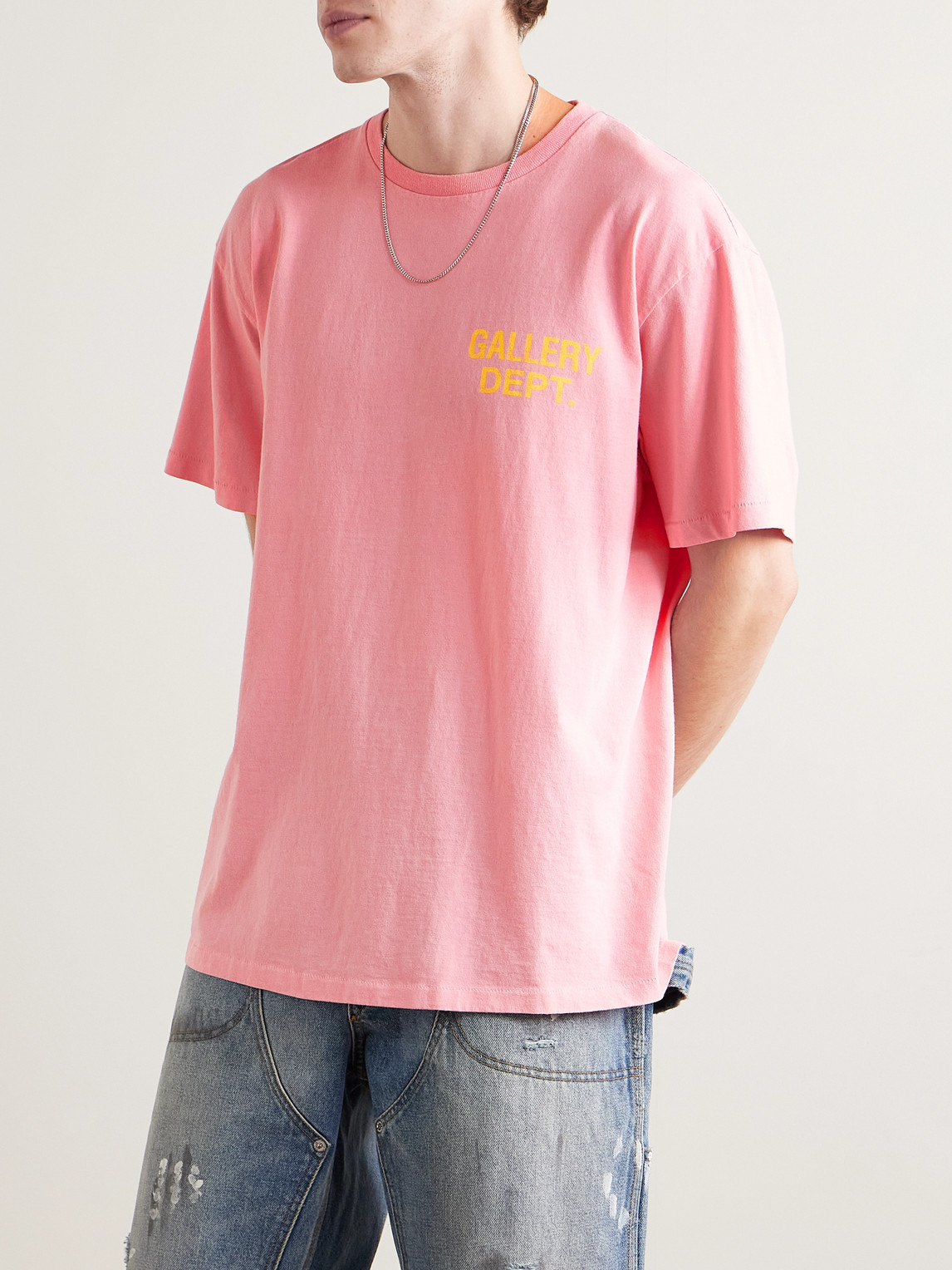 Gallery Dept. Souvenir Logo-print Cotton-jersey T-shirt In Pink