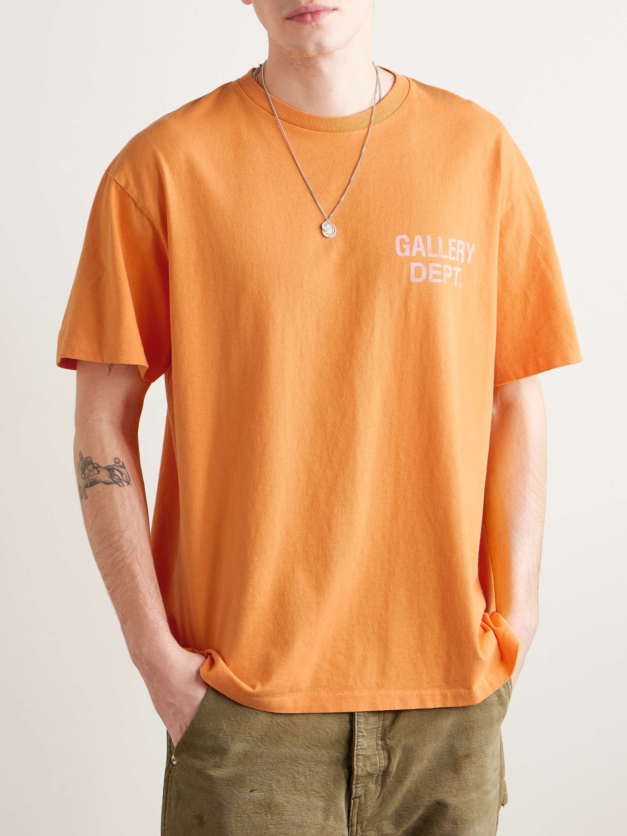 GALLERY DEPT. 로고 프린트 코튼 저지 티셔츠