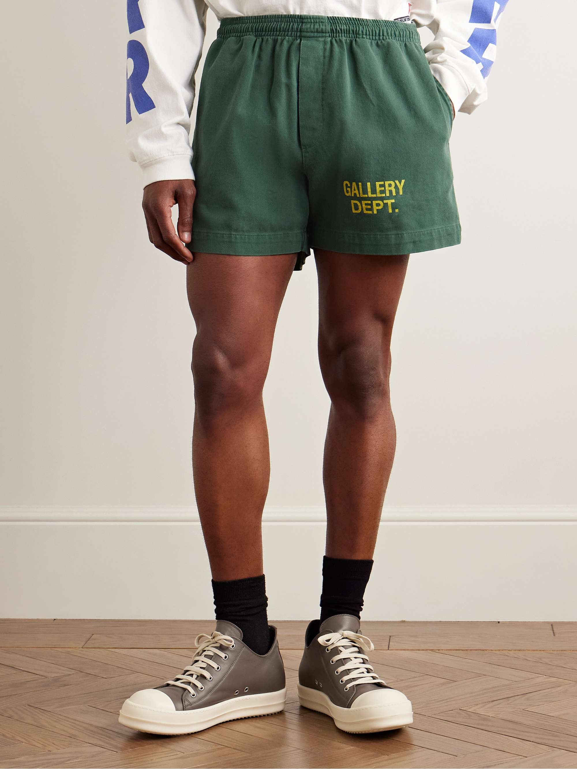 GALLERY DEPT. Zuma Straight-Leg Logo-Print Cotton-Jersey Shorts