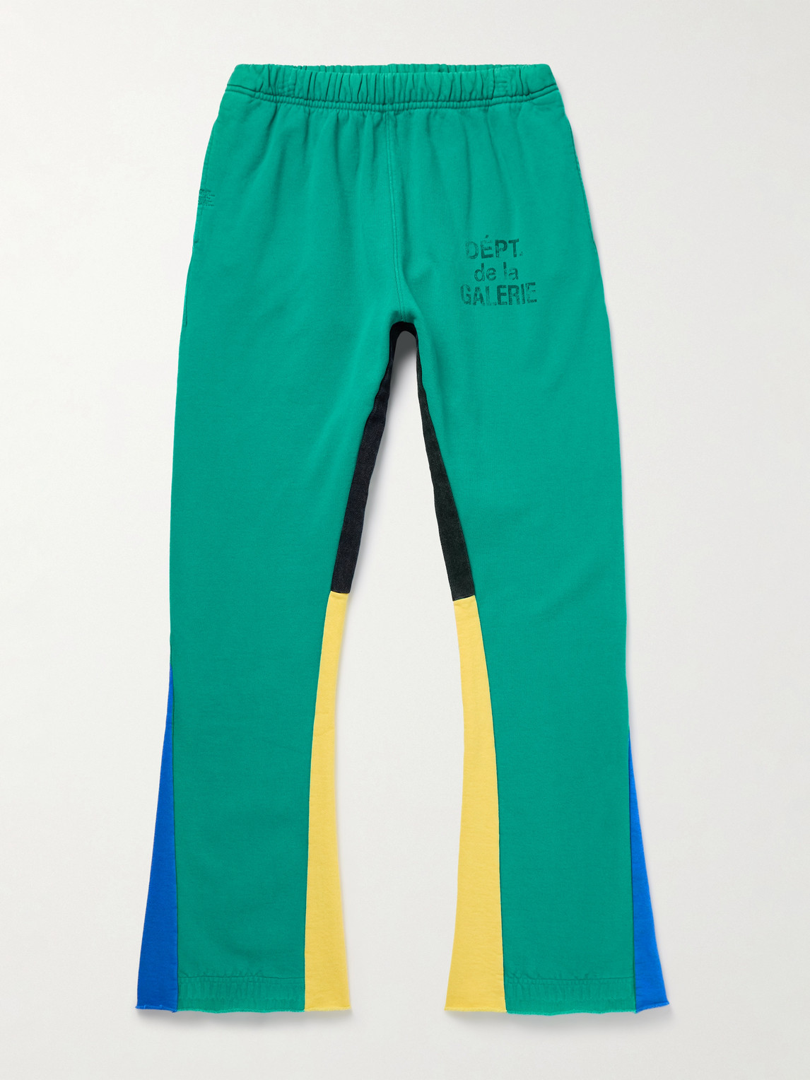 Gallery Dept. Flared Denim-Panelled Logo-Print Cotton-Jersey Sweatpants - Men