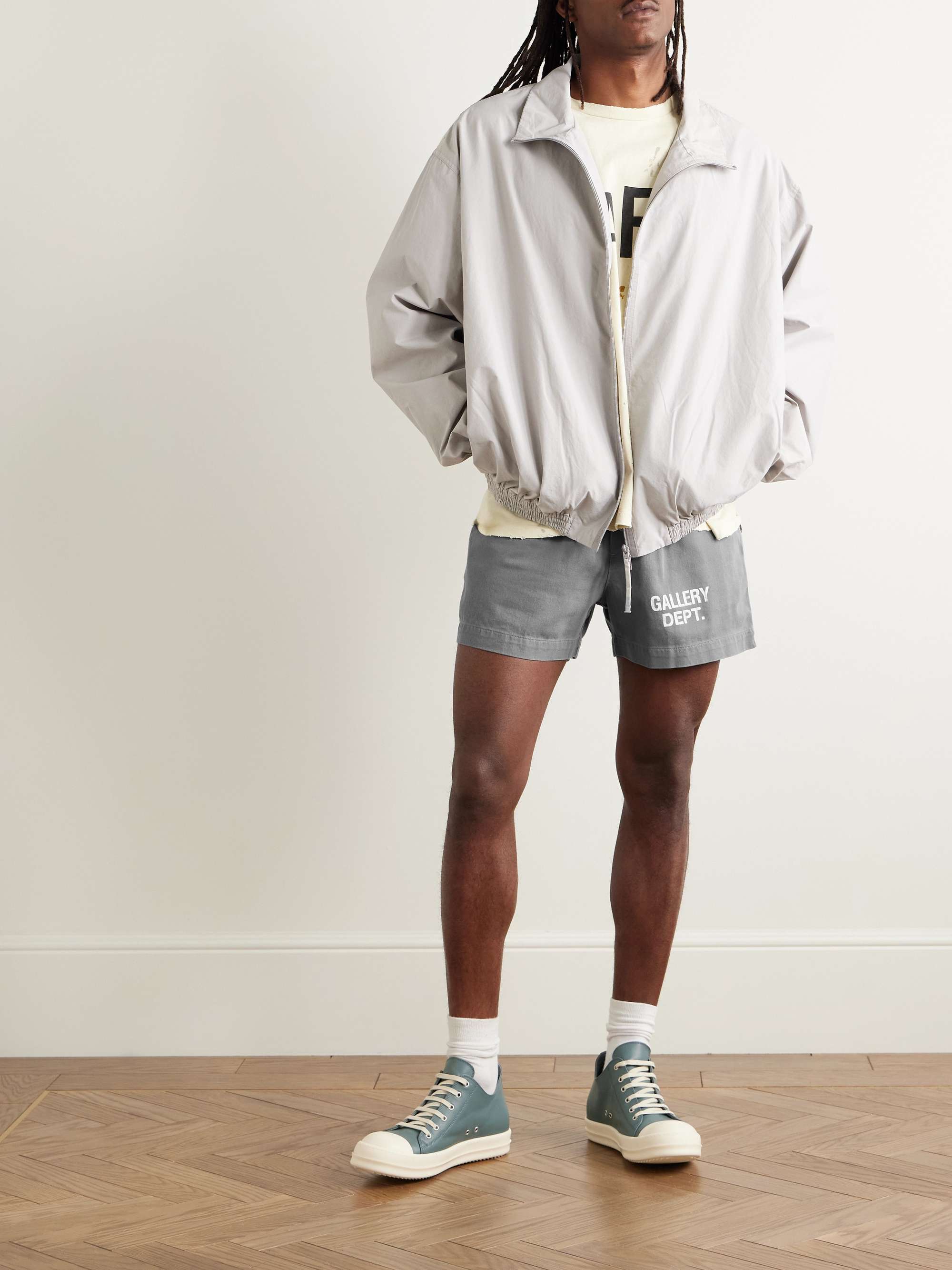 GALLERY DEPT. Zuma Straight-Leg Logo-Print Cotton-Jersey Shorts