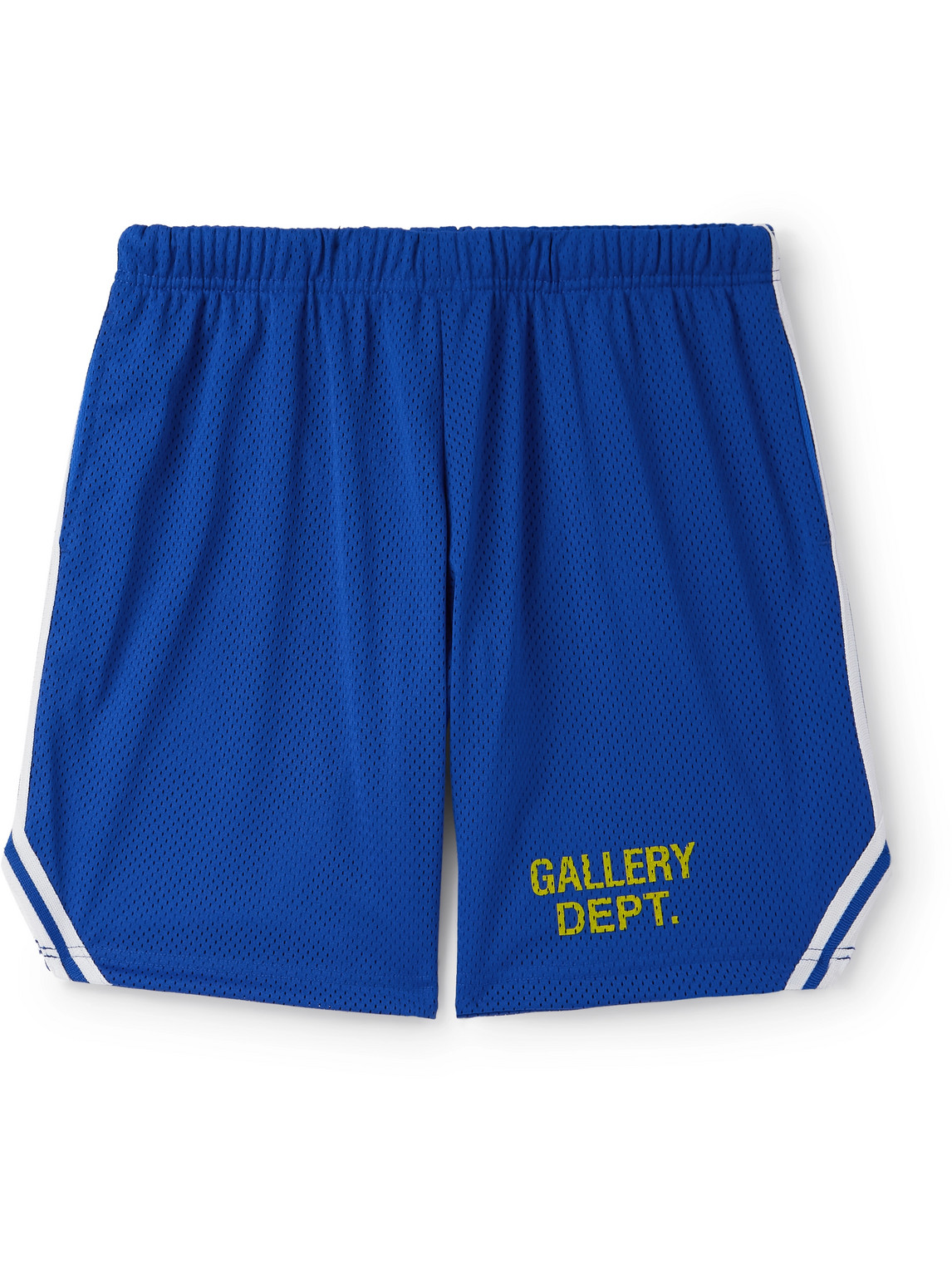 Venice Court Wide-Leg Logo-Print Webbing-Trimmed Mesh Shorts
