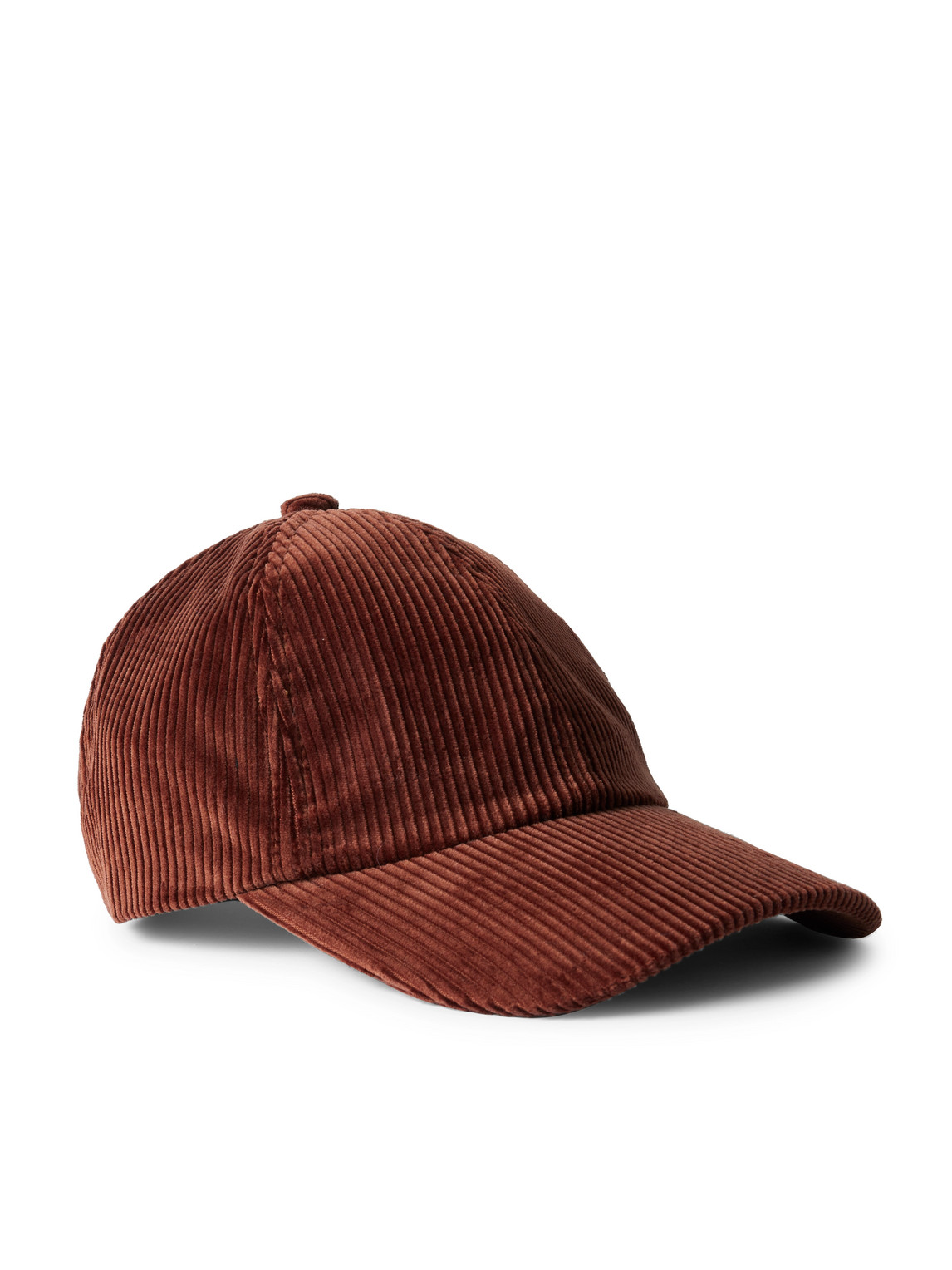 Leather-Trimmed Cotton-Corduroy Baseball Cap