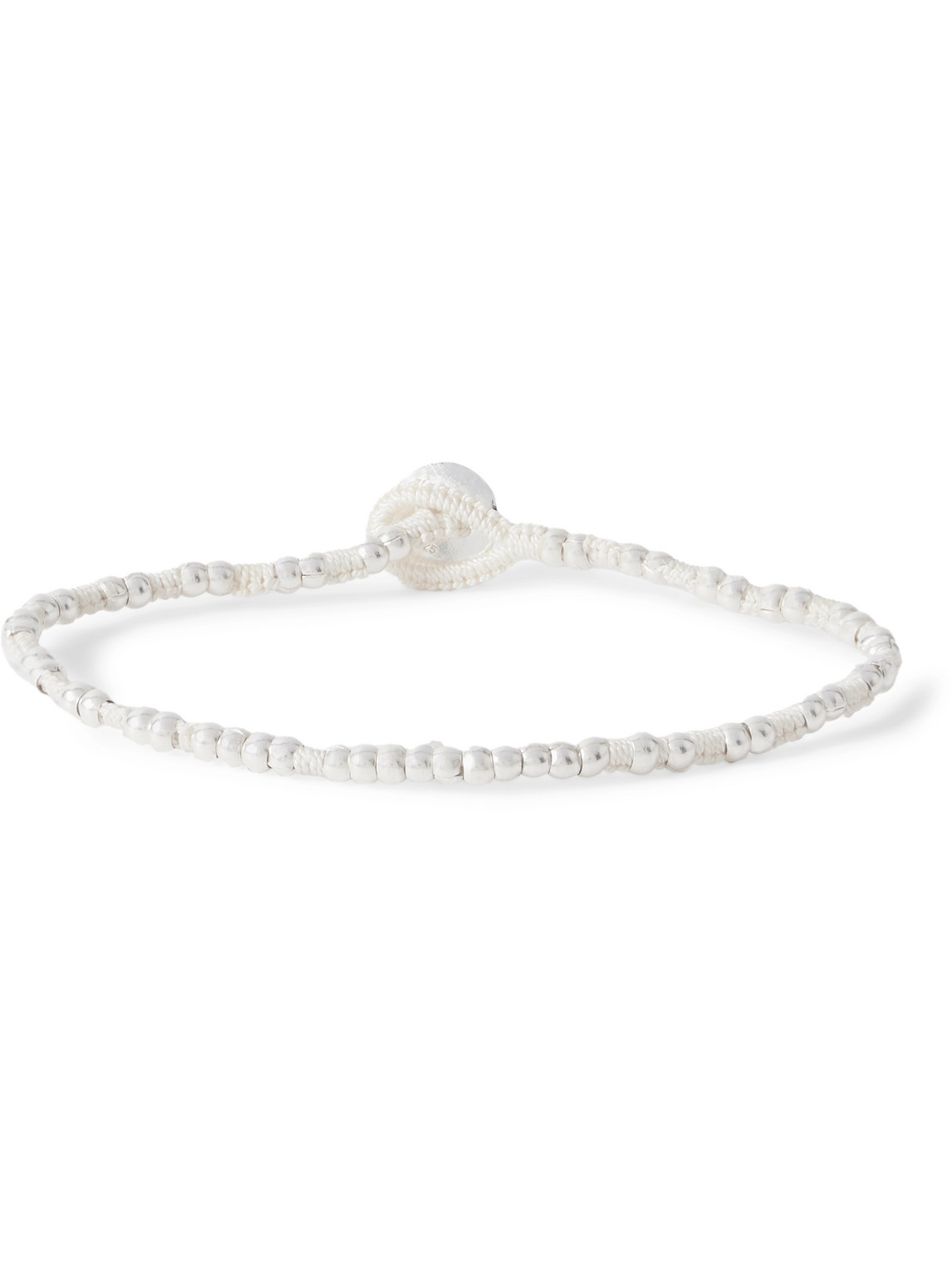 Mikia Sterling Silver And Silk-cord Beaded Bracelet