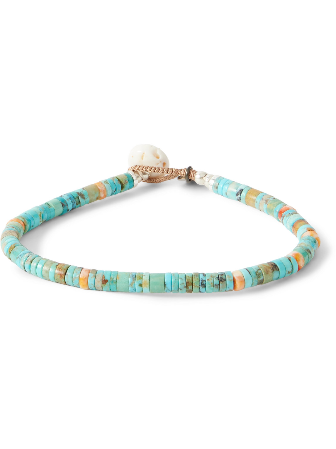 Mikia Sterling Silver Multi-stone Beaded Bracelet In Blue