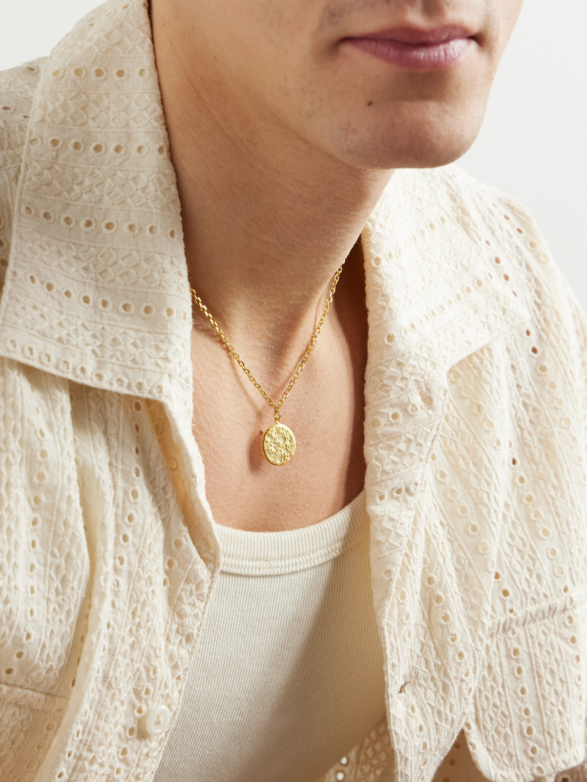 Mikia Polaris Gold-plated Diamond Pendant Necklace In Gold