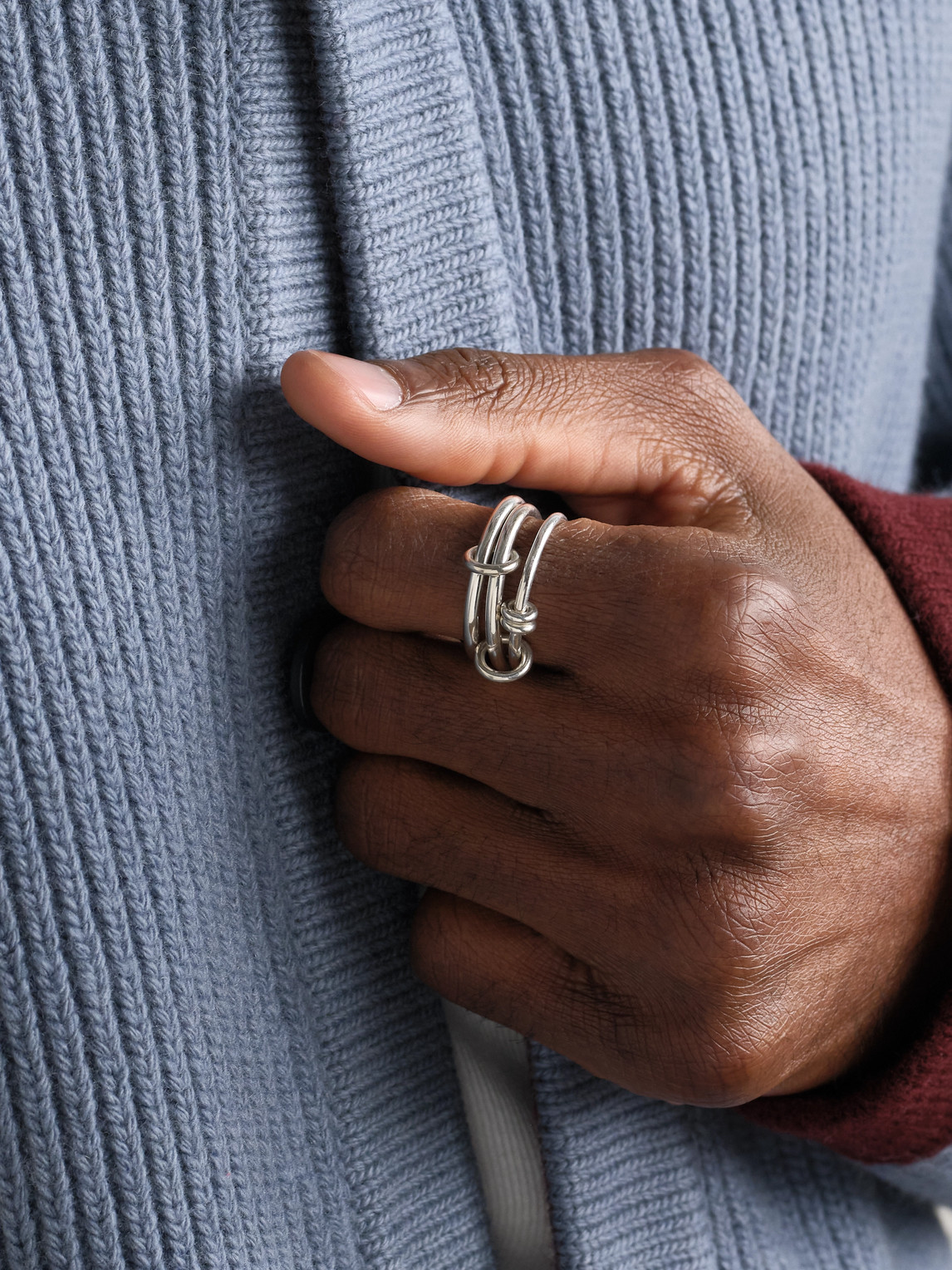 Raneth Set of Three Sterling Silver Rings - Men | Spinelli 