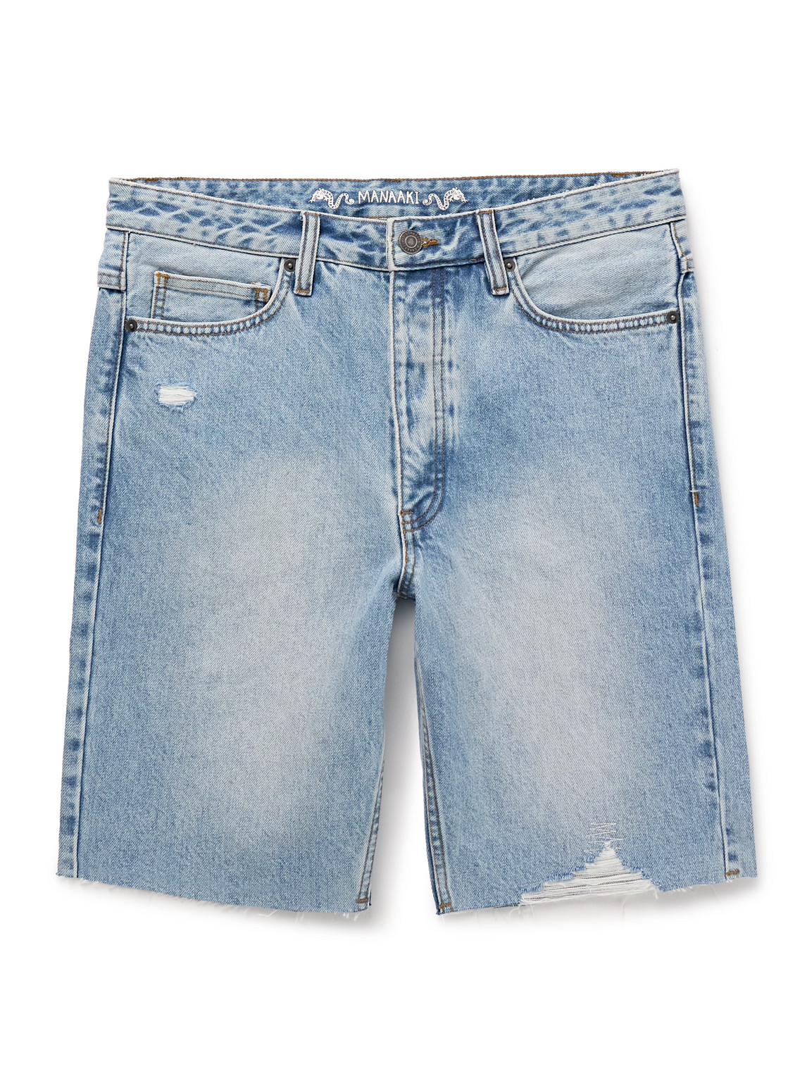 Tama Slim-Fit Straight-Leg Distressed Denim Shorts