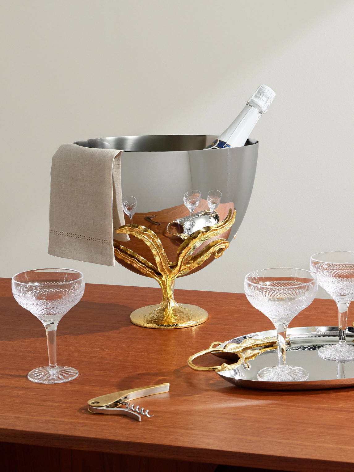 Fern Gold-Plated and Stainless Steel Champagne Bucket — 2