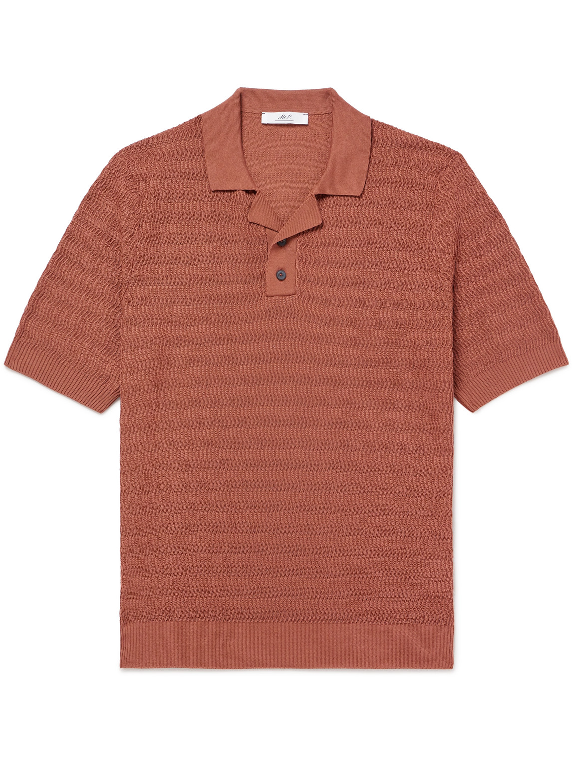 Textured-Cotton Polo Shirt