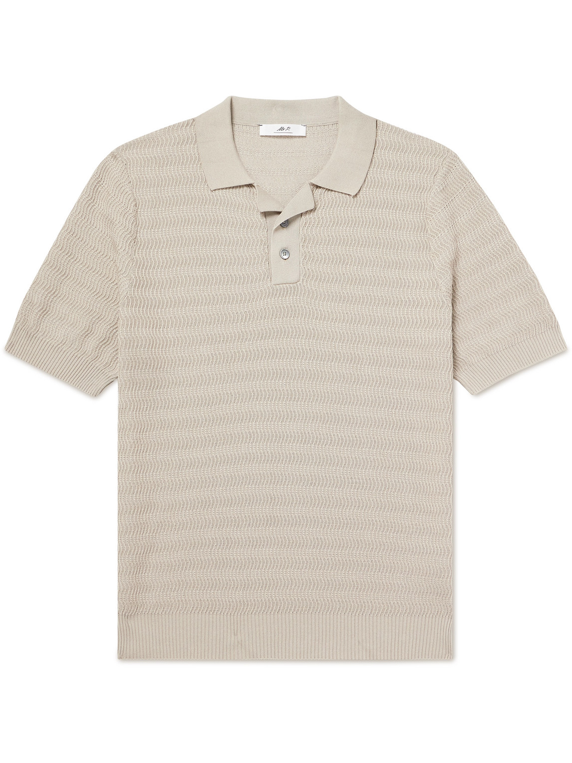 Textured-Cotton Polo Shirt