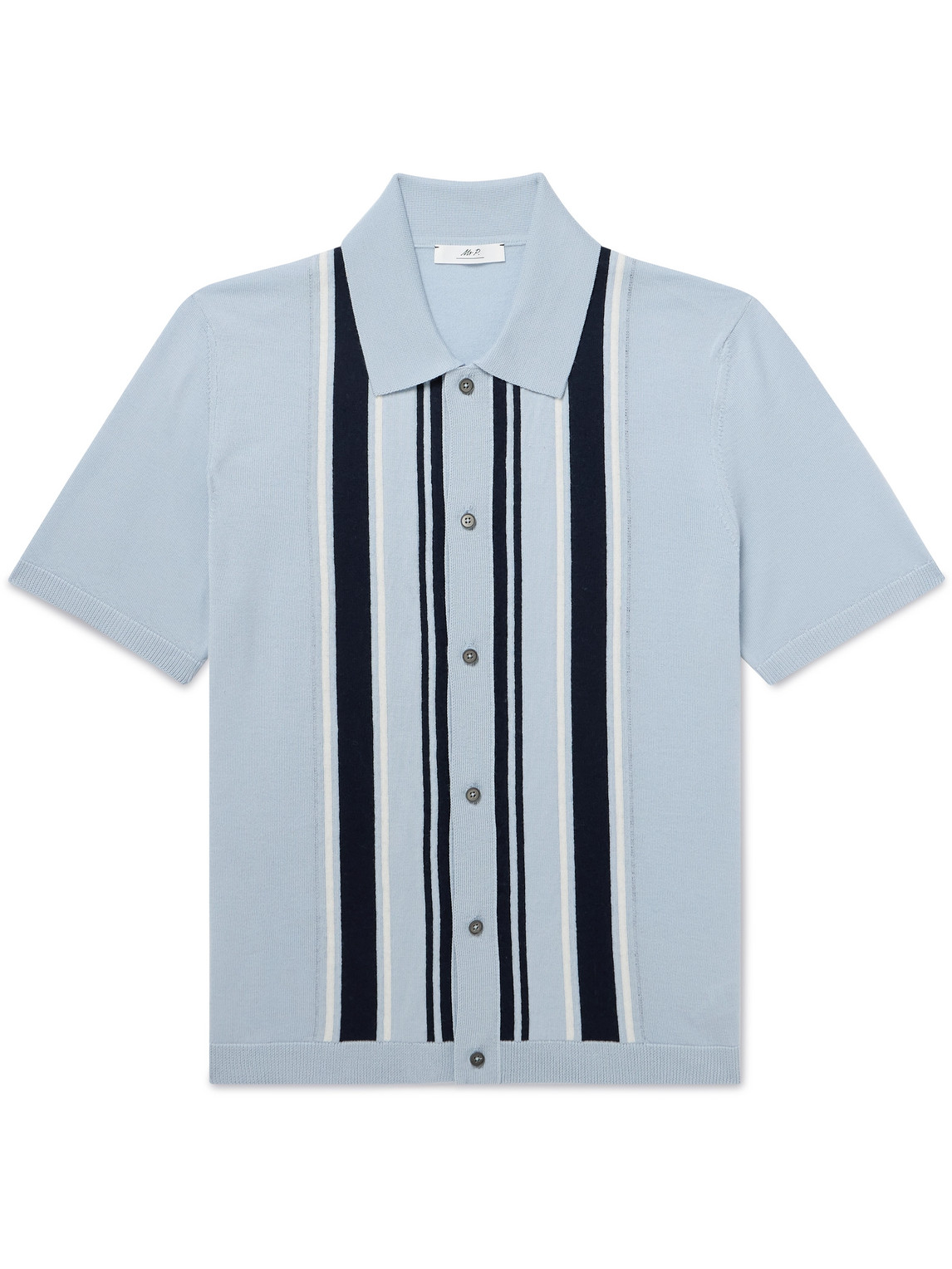 Golf Striped Merino Wool Polo Shirt