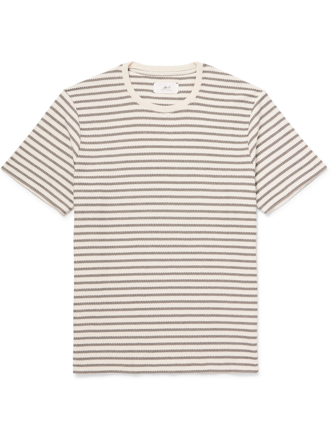 Striped Ribbed Cotton-Jersey T-Shirt