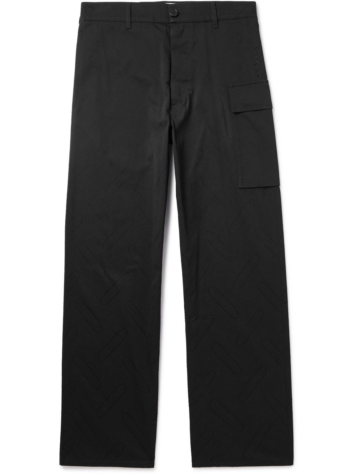Marni – Confetti Straight-Leg Embroidered Cotton Cargo Trousers