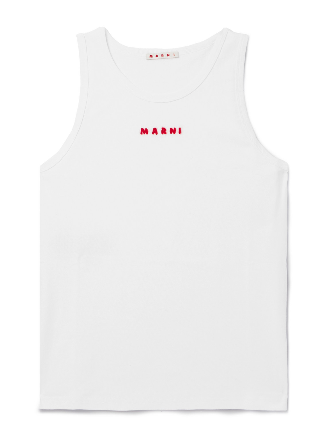 Marni Slim-fit Logo-embroidered Cotton-jersey Tank Top