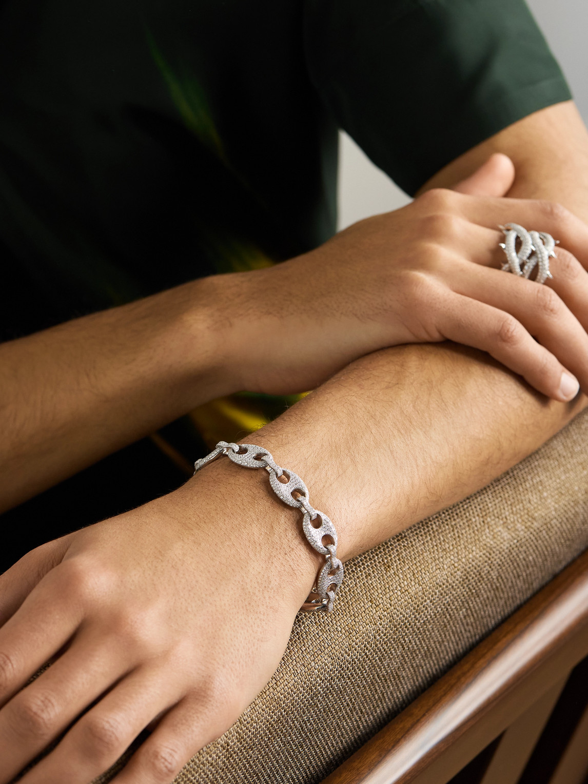 Alex Moss New York Amny 14-karat White Gold Diamond Bracelet In Silver