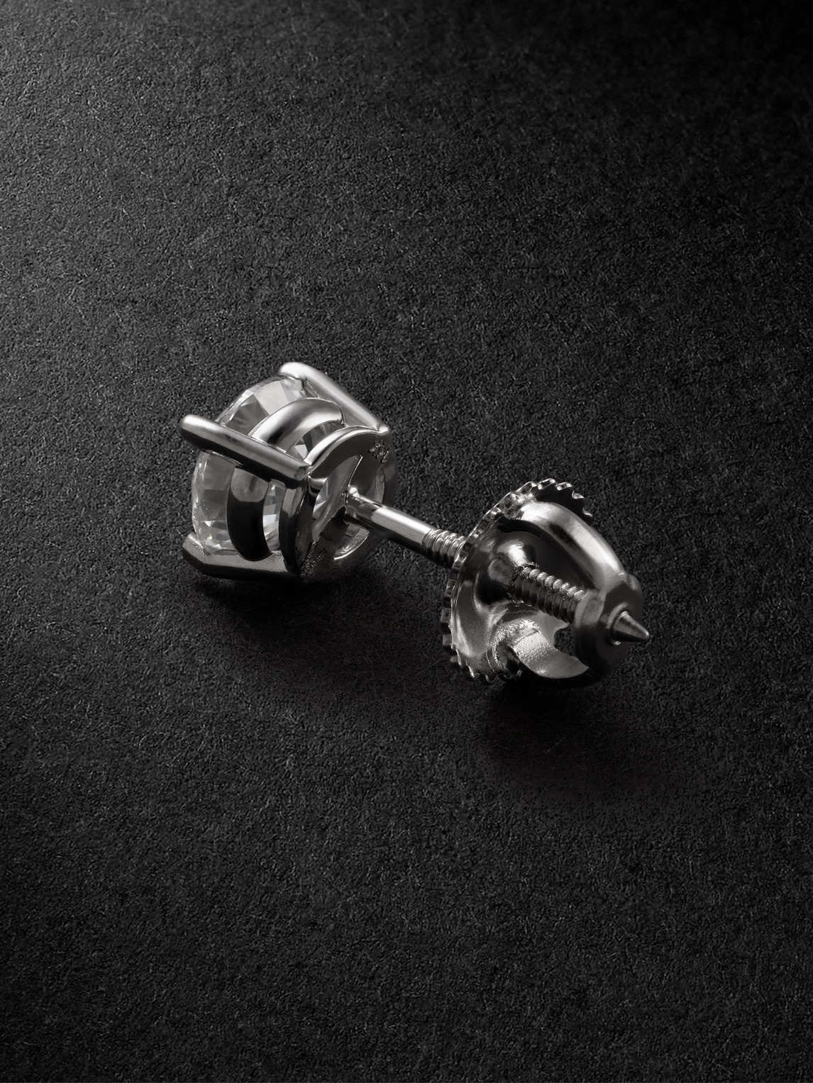 Alex Moss New York 14-karat White Gold Diamond Single Earring In Silver