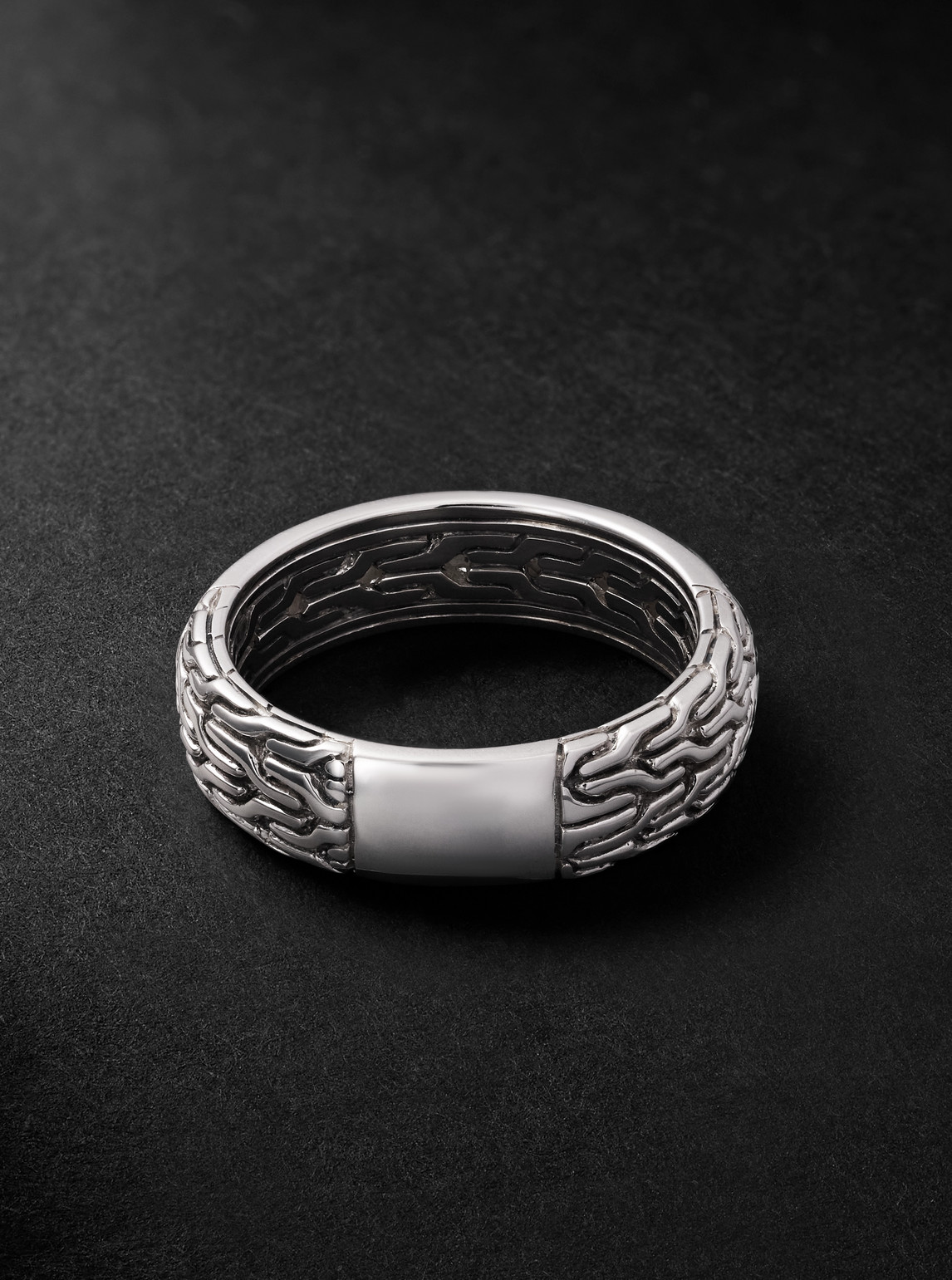 John Hardy Jh Essential Sterling Silver Diamond Ring In Silver