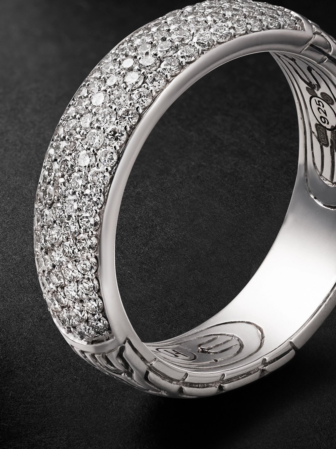 John Hardy Jh Essential Sterling Silver Diamond Ring In Silver