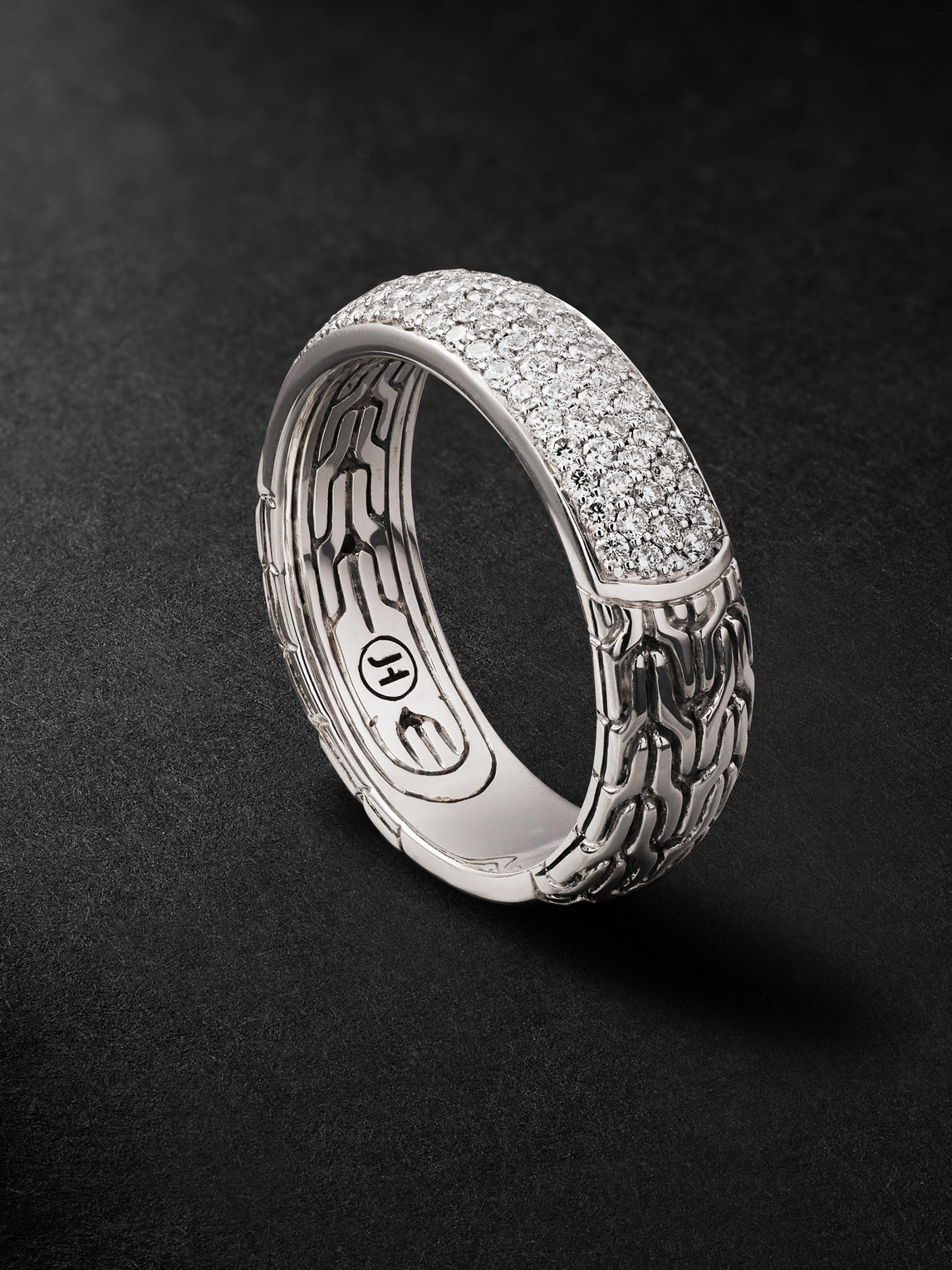 John Hardy JH Essential Sterling Silver Diamond Ring - Men