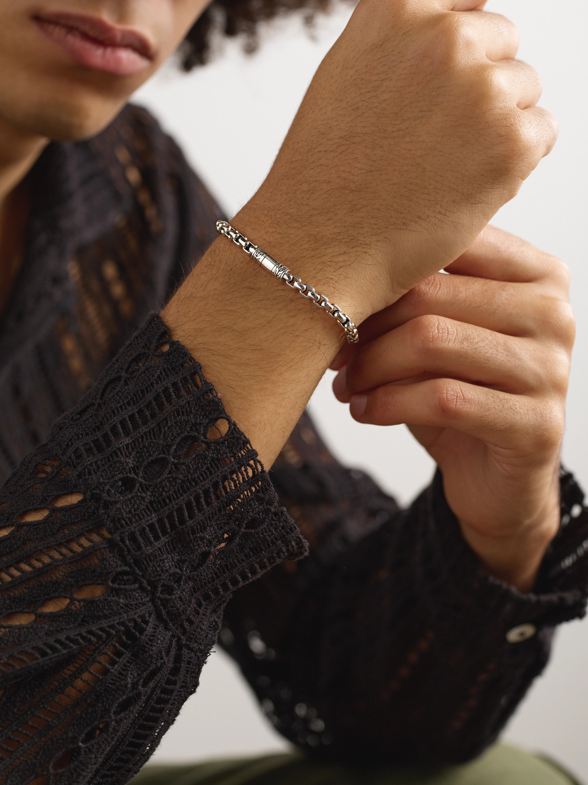 JOHN HARDY STERLING SILVER BOX CHAIN BRACELET