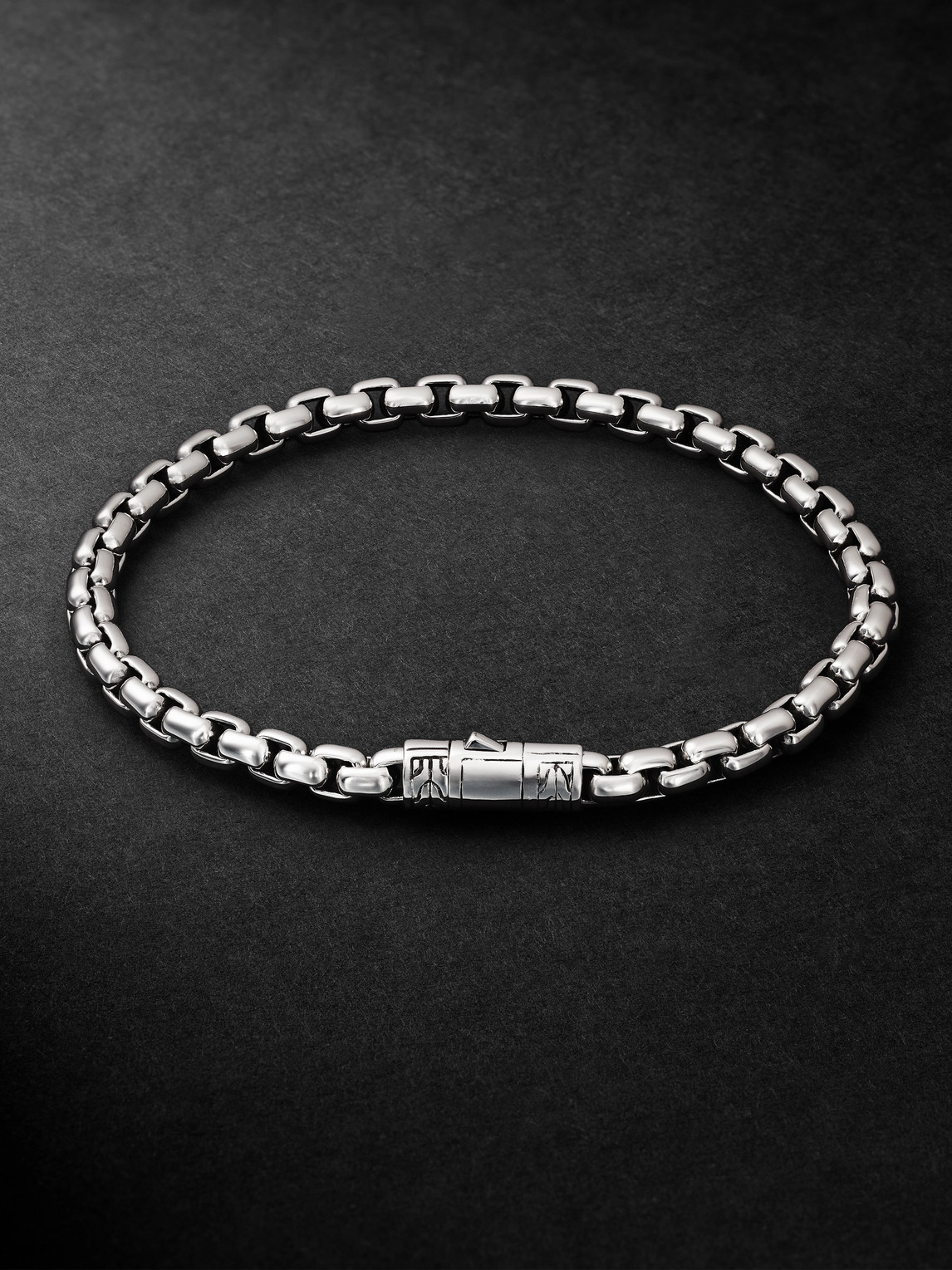 John Hardy Sterling Silver Box Chain Bracelet - Men
